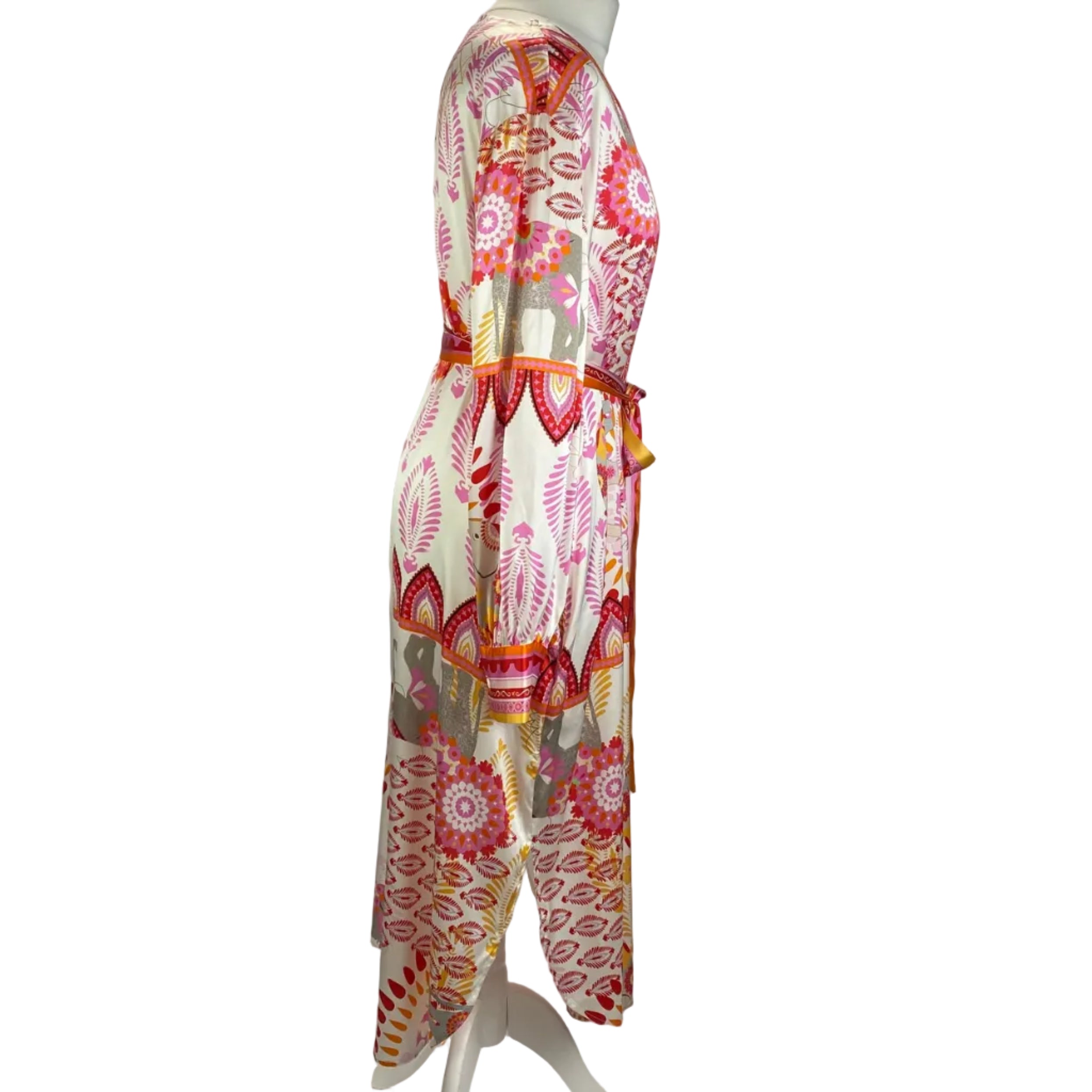 Herzen's Angelegenheit £345 Pink Goji Silk Tonic Dress XL