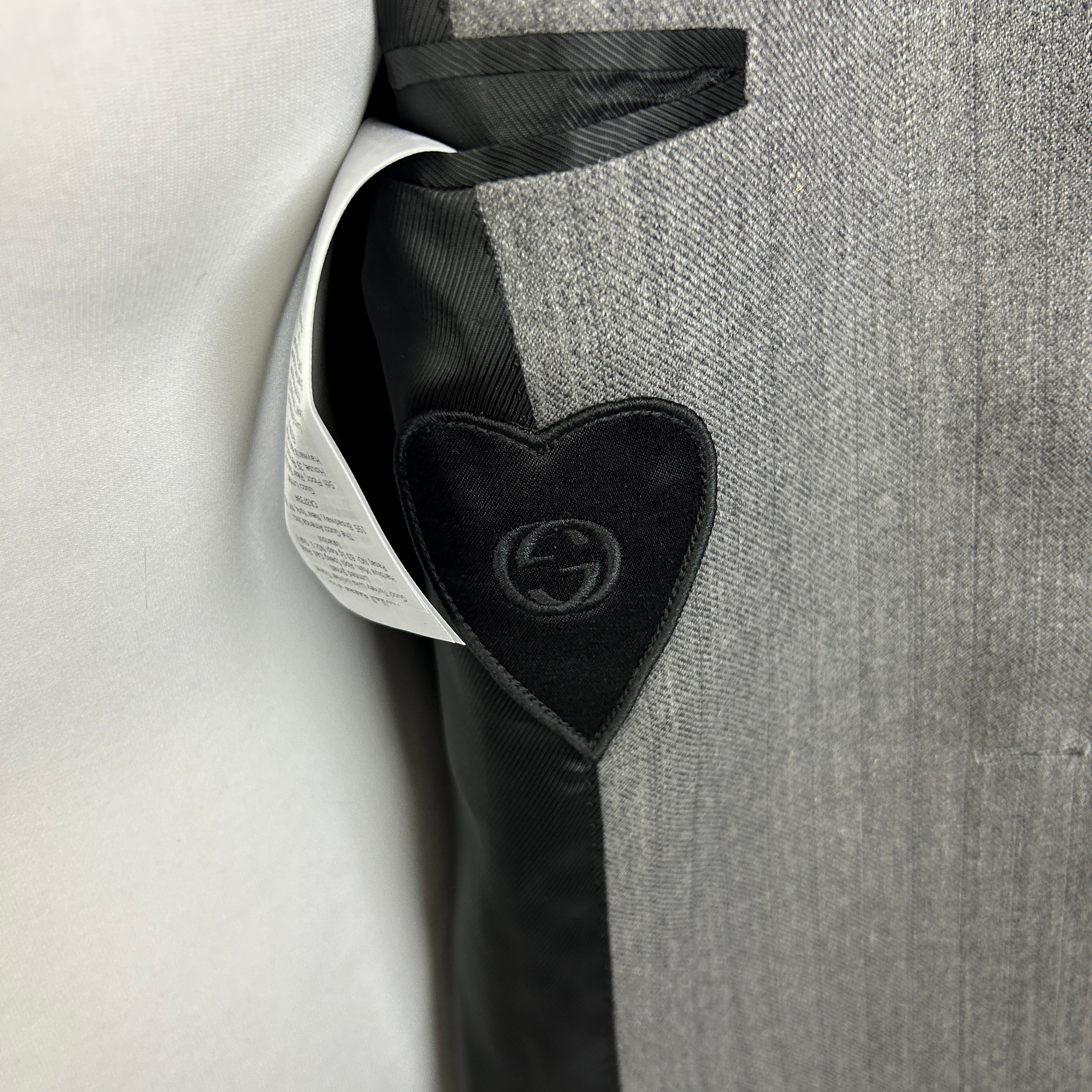 Gucci Grey Pinstripe Wool Double Breasted Coat XXS