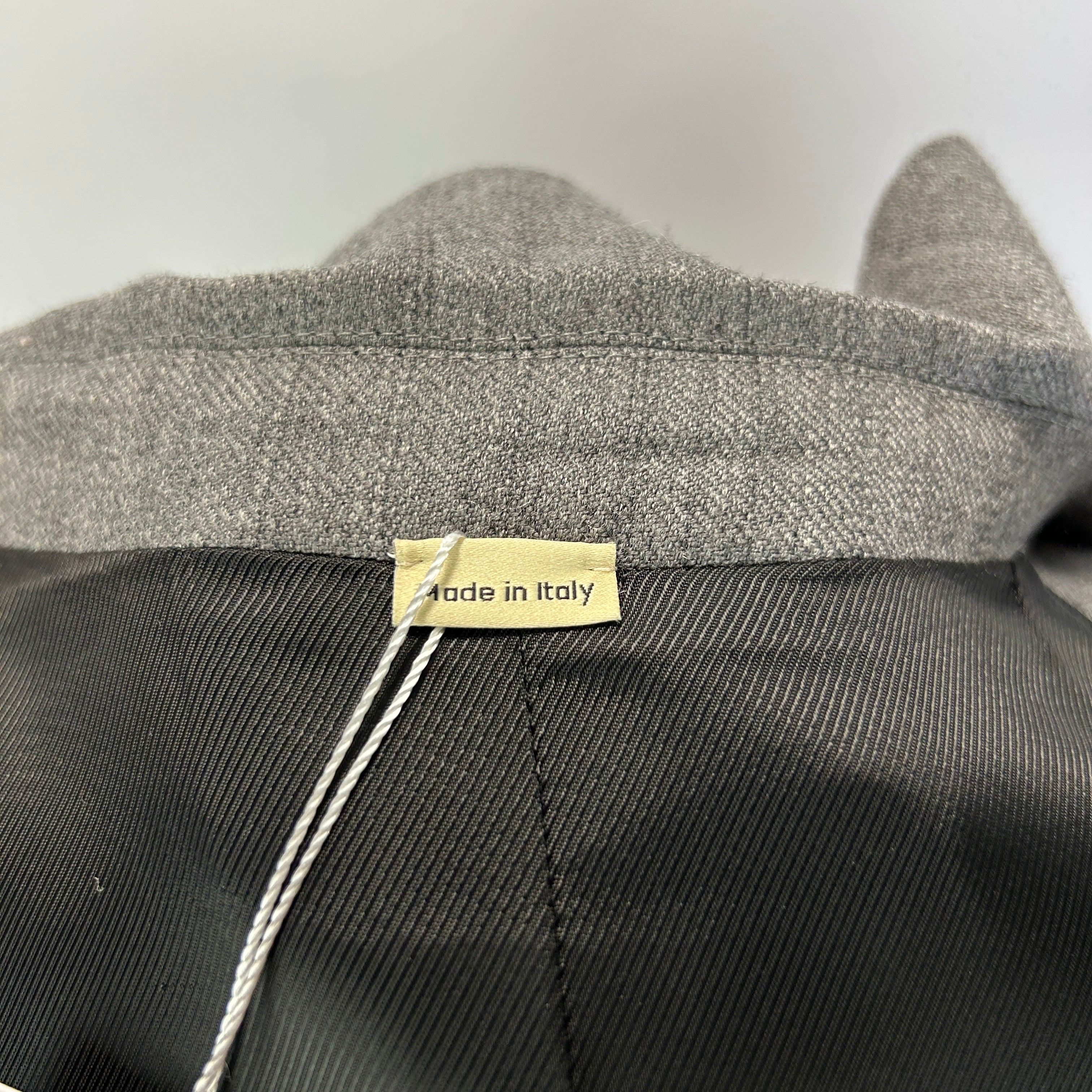 Gucci Grey Pinstripe Wool Double Breasted Coat XXS