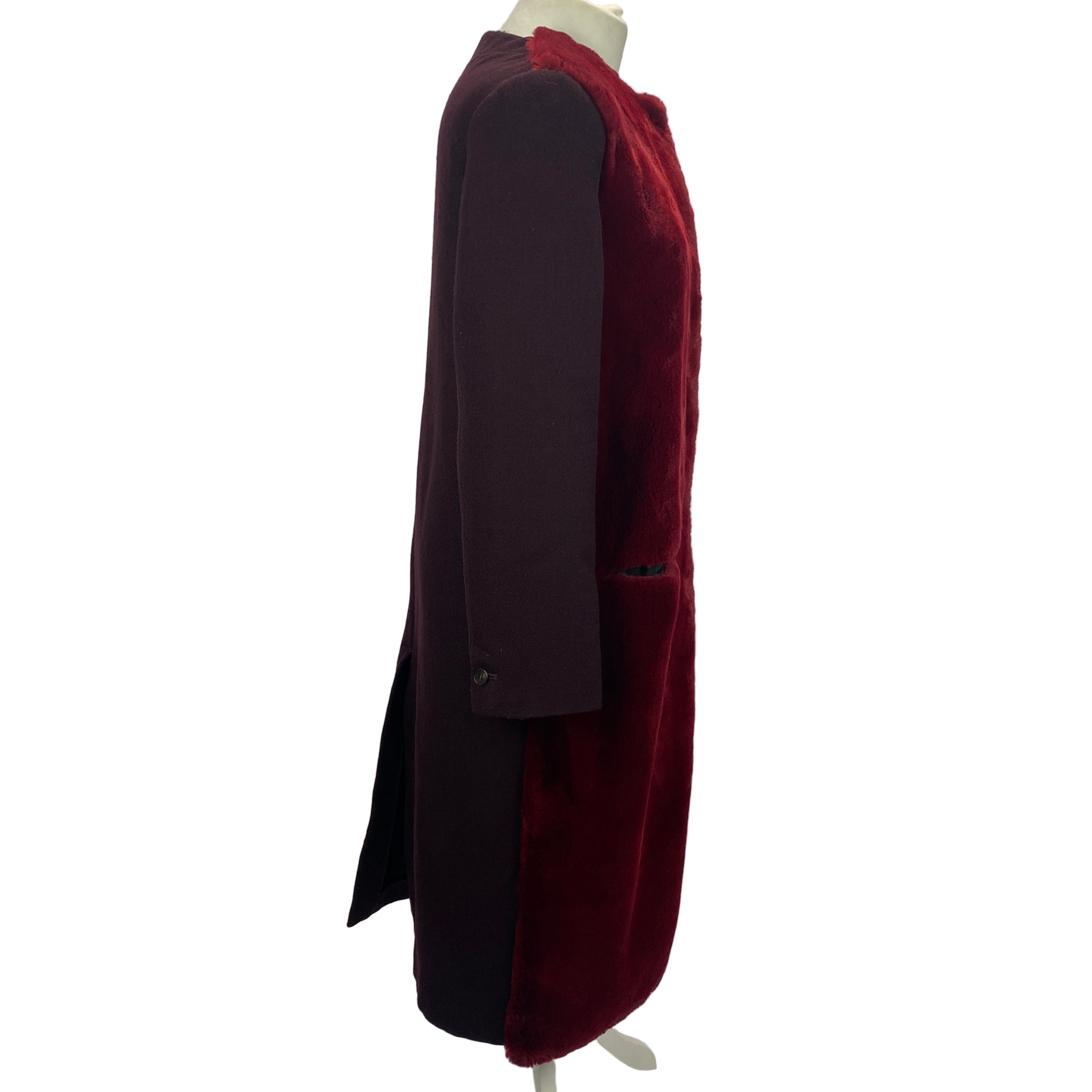 Forte_Forte £1200 Plum & Claret Faux Fur Coat S