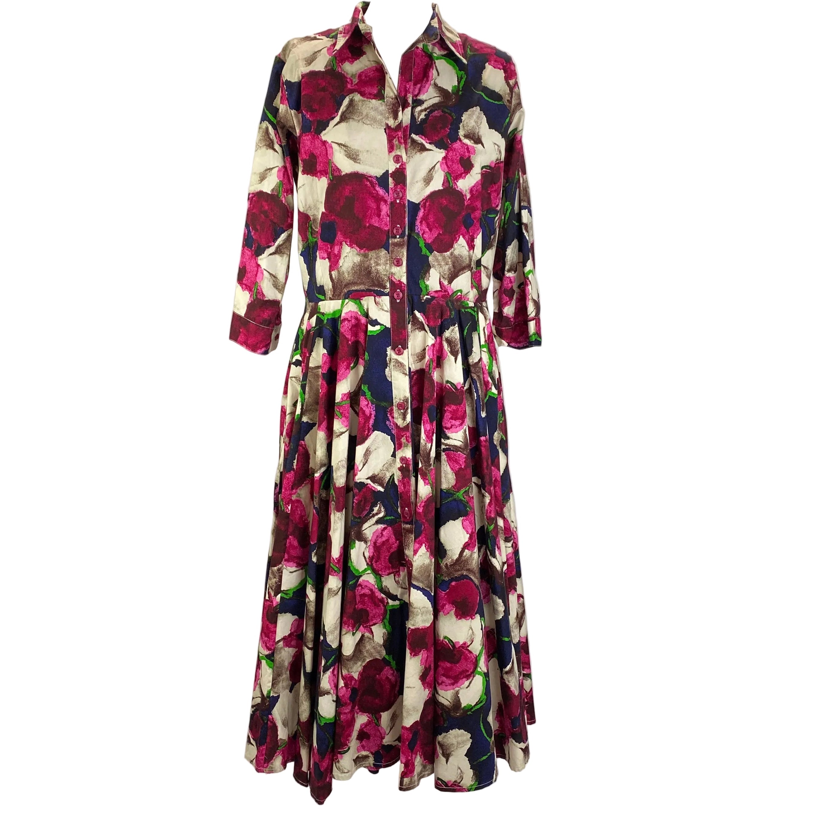 Samantha Sung £1450 Pink & Beige Aster Shirtdress XL