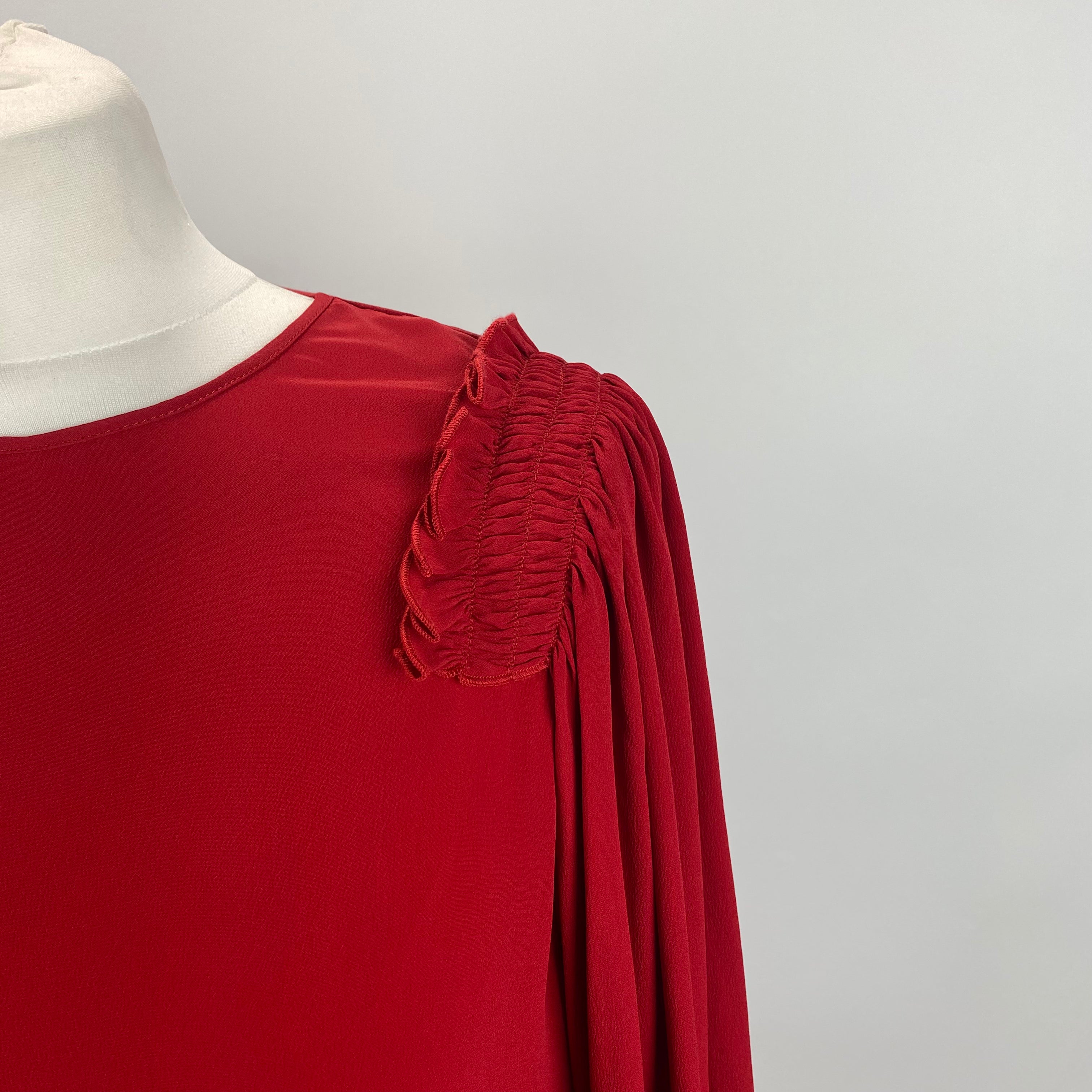 No21 Ruby Silk Shirred Detail Blouse S