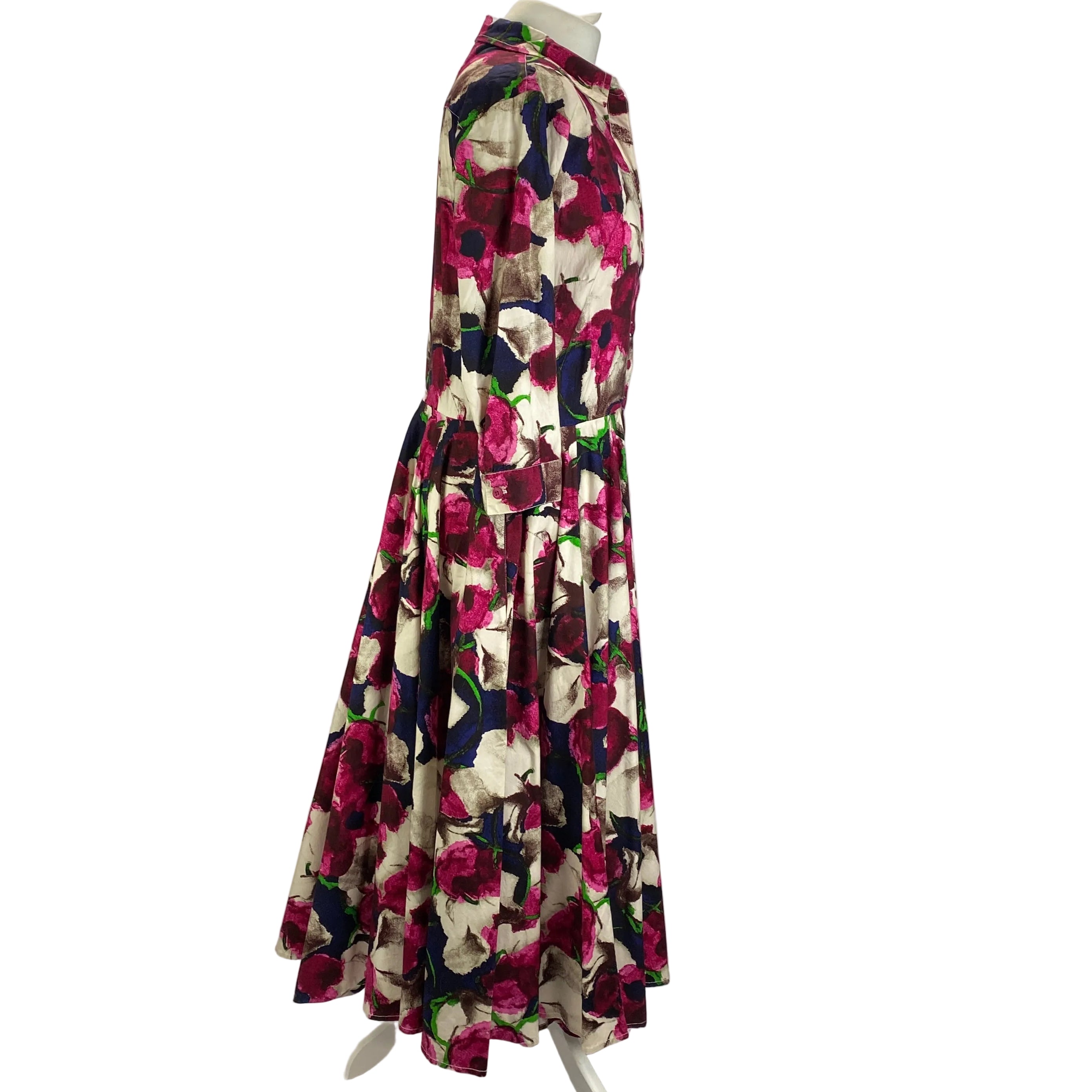 Samantha Sung £1450 Pink Beige Aster Floral Shirt Dress XL