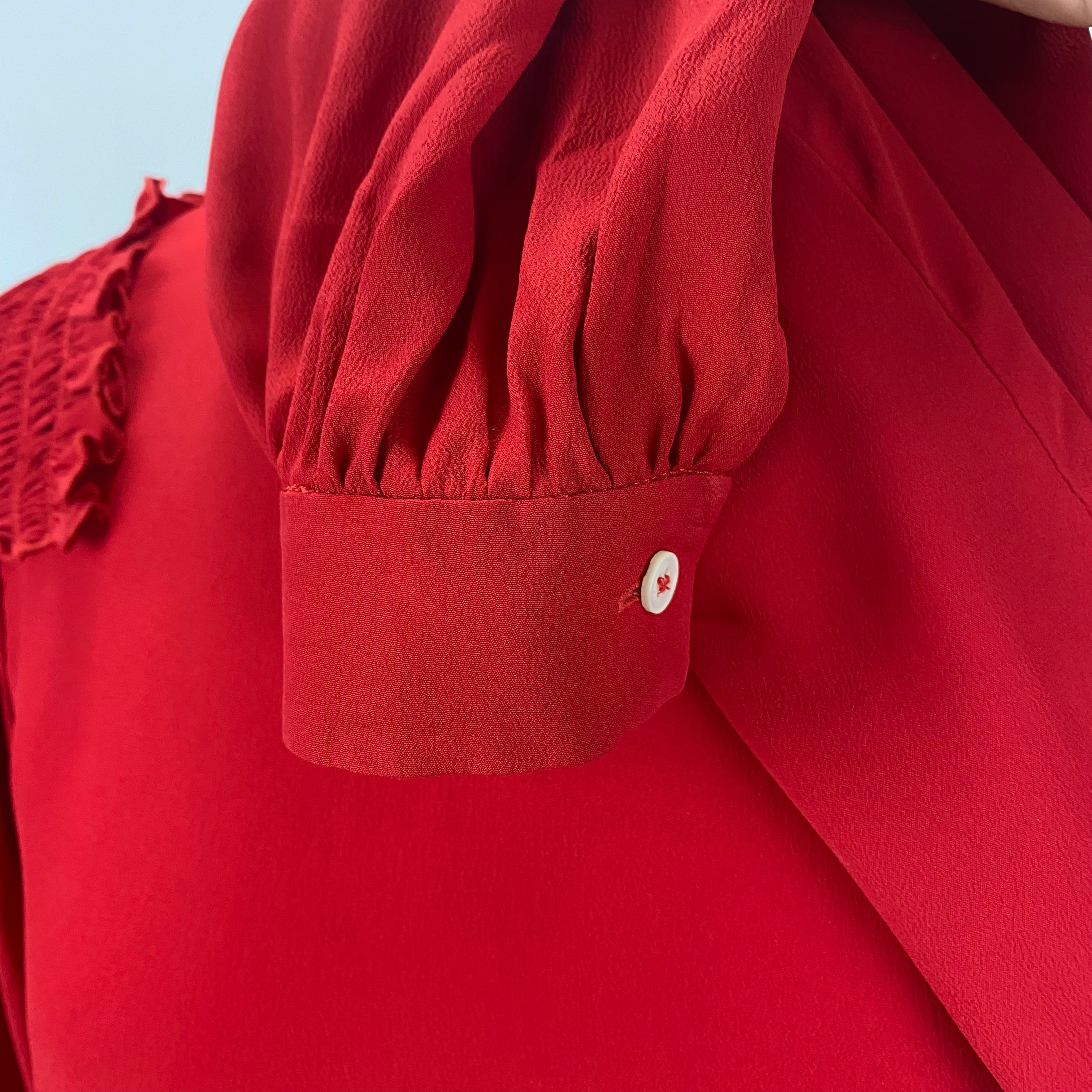 No21 Ruby Silk Shirred Detail Blouse S