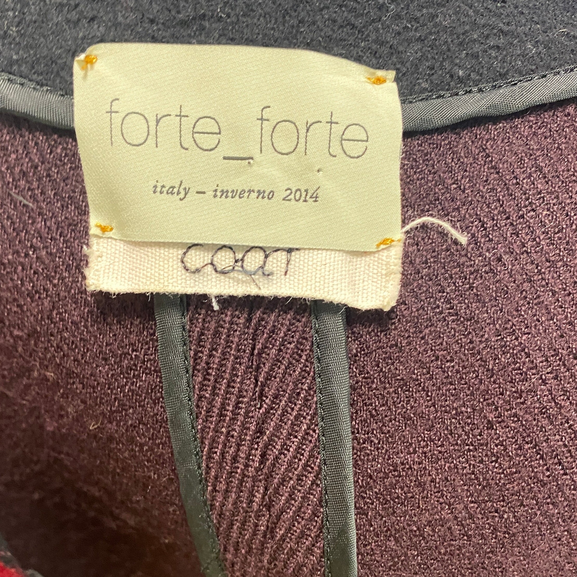 Forte_Forte £1200 Plum & Claret Faux Fur Coat S