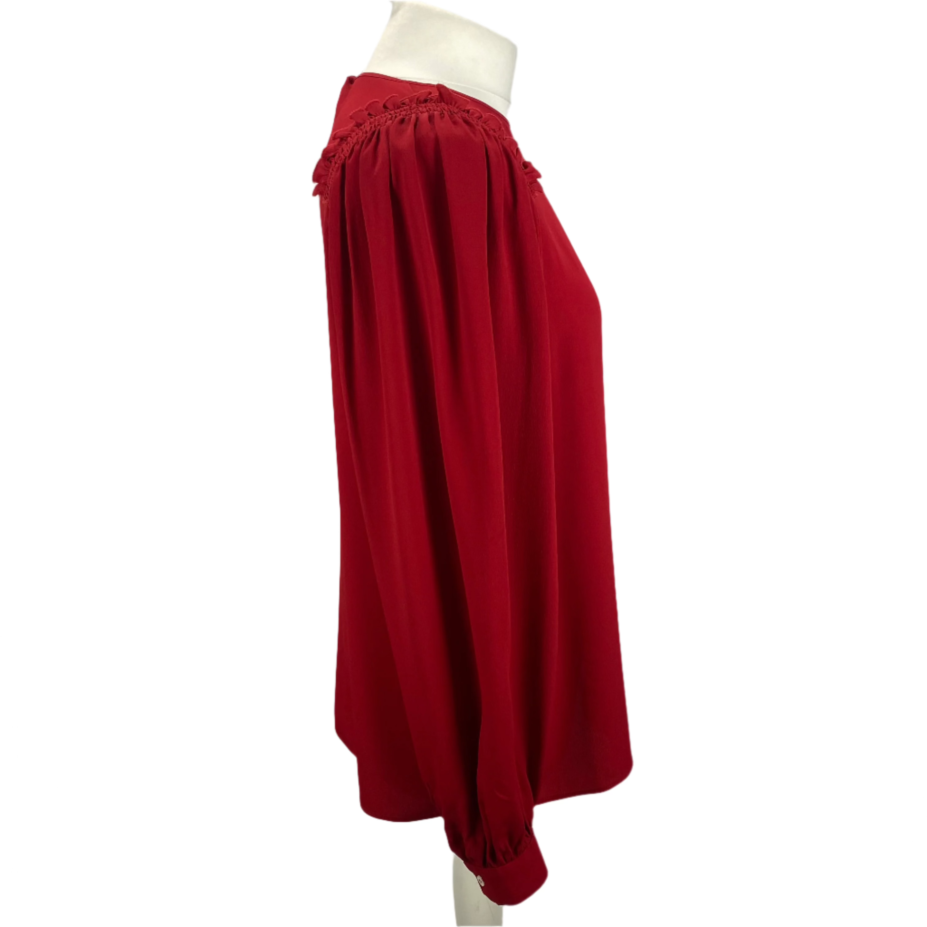 No21 Ruby Silk Shirred Detail Blouse S