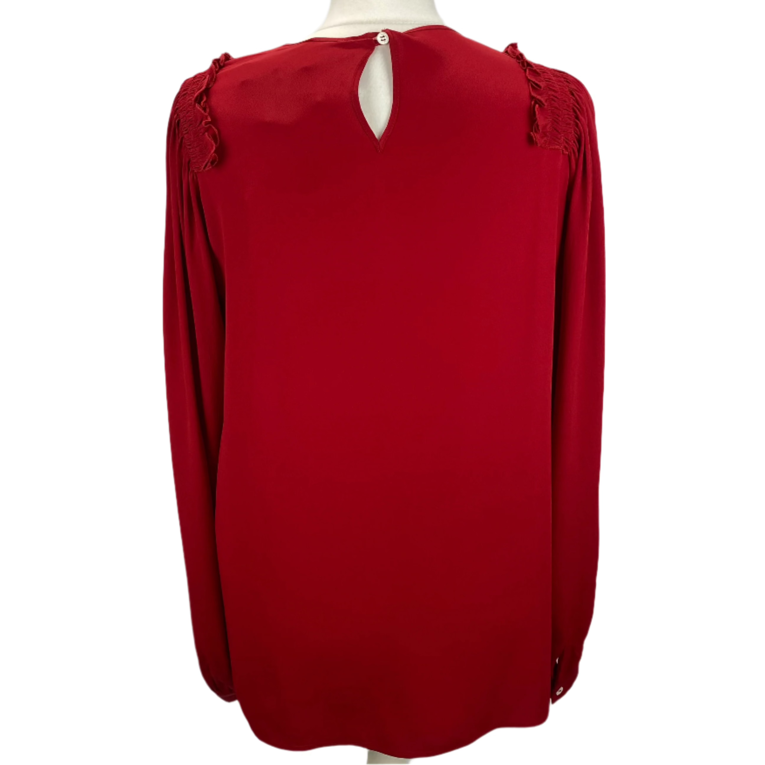 No21 Ruby Silk Shirred Detail Blouse S