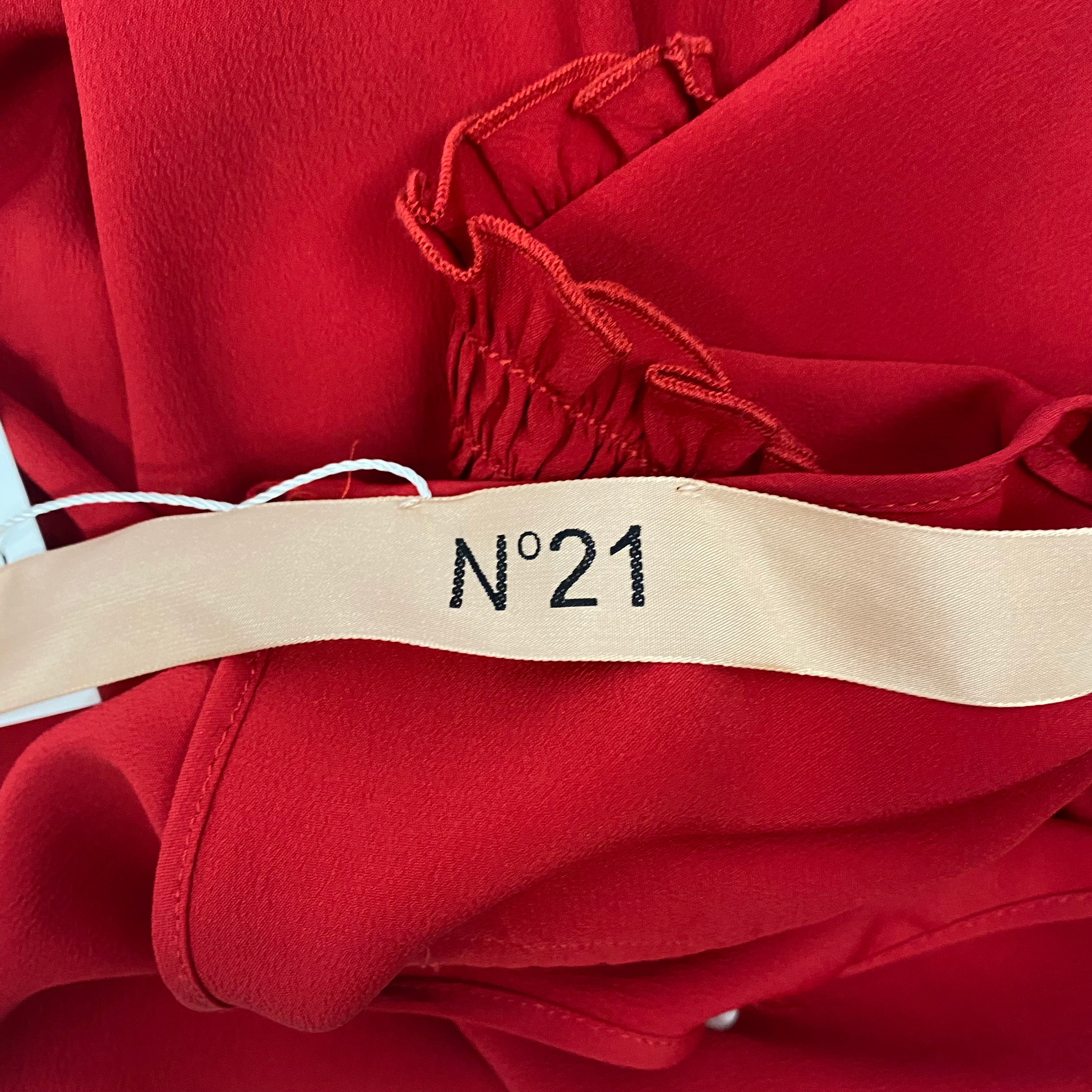 No21 Ruby Silk Shirred Detail Blouse S