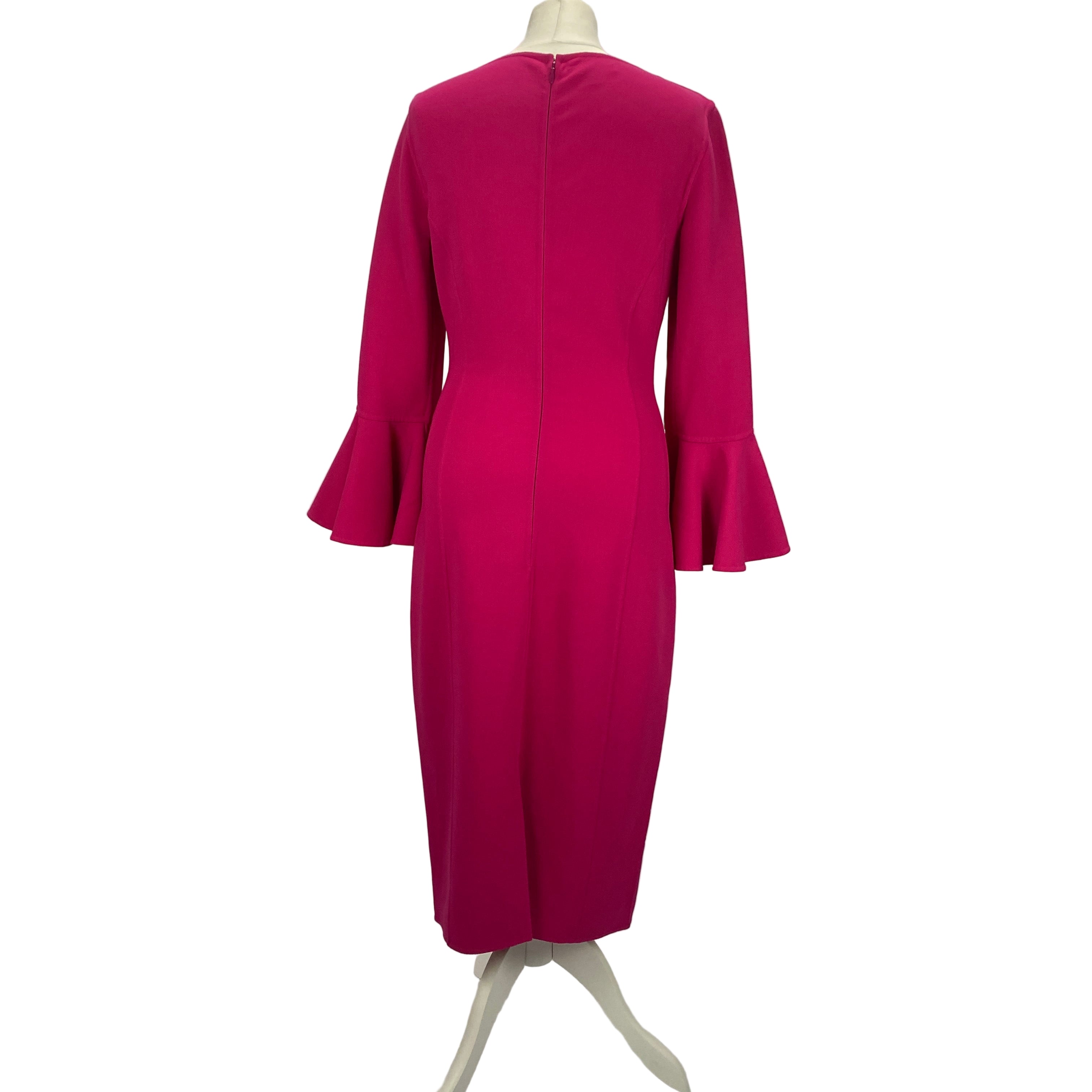Michael Kors New £1790 Fuchsia Wool Midi Dress M