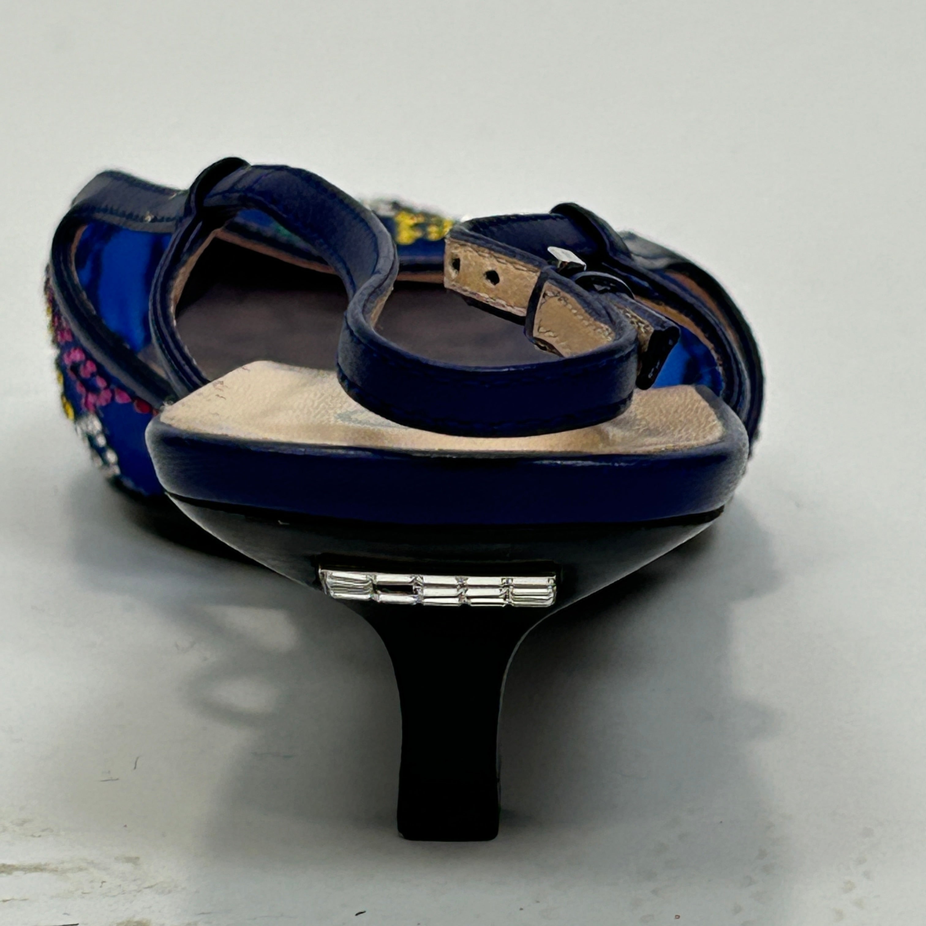 Gucci £845 Blue GG Crystal Slingback Heels 38.5