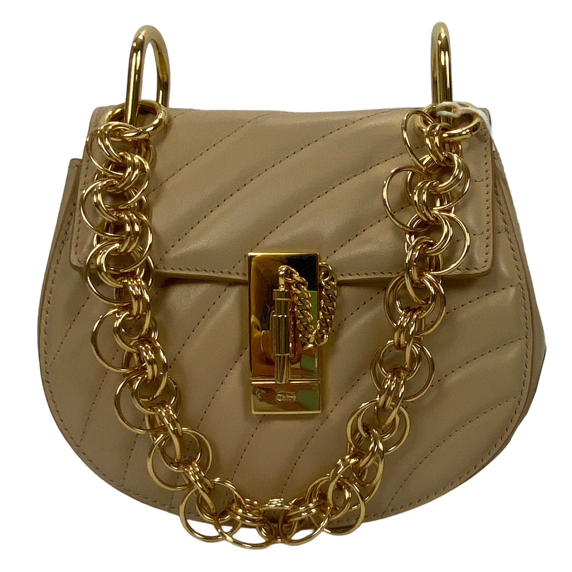 Chloe New £1400 Beige Leather Drew Bijou Bag