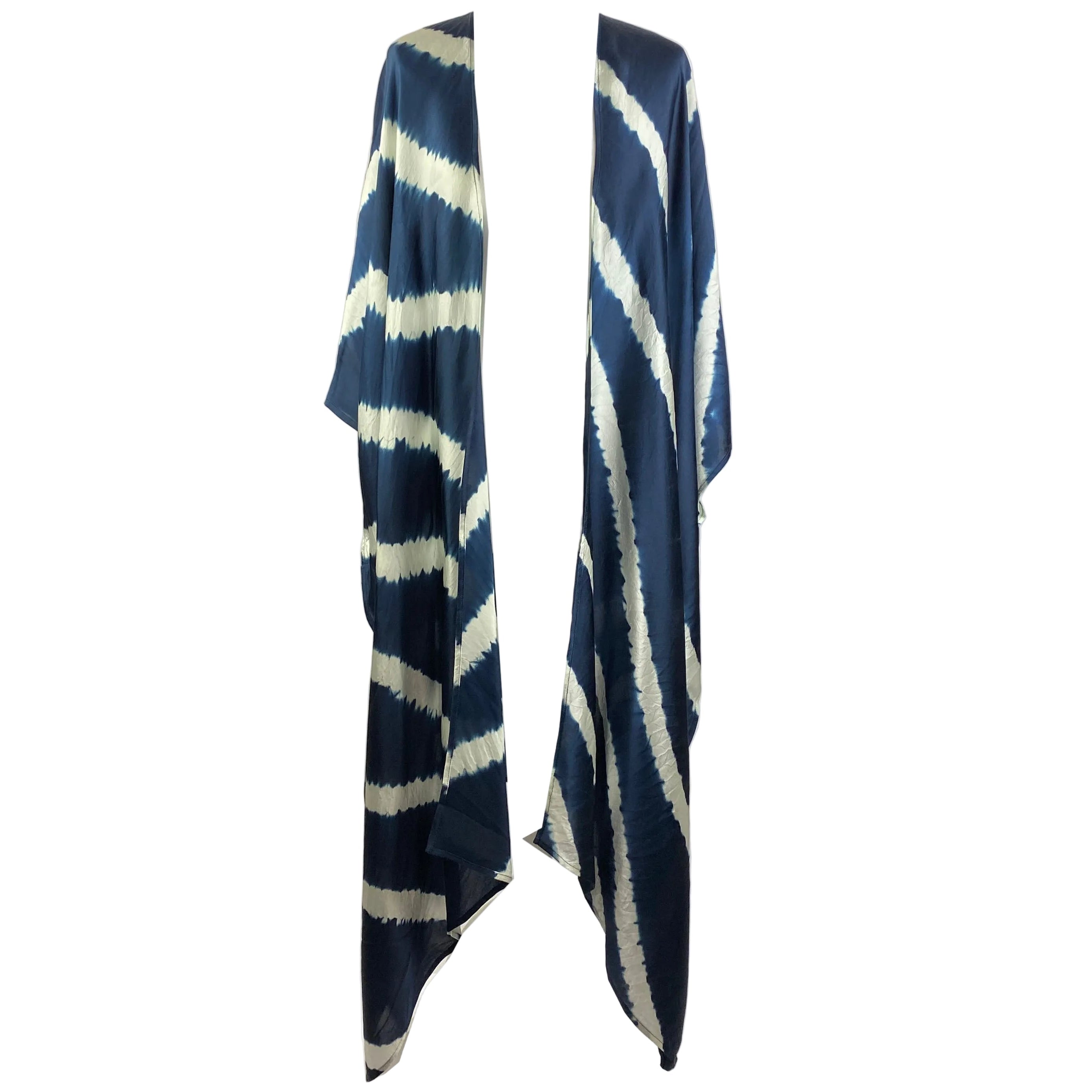 Eskander New £700 Shibori Navy White Tie Dye Silk Jacket S/M/L/XL