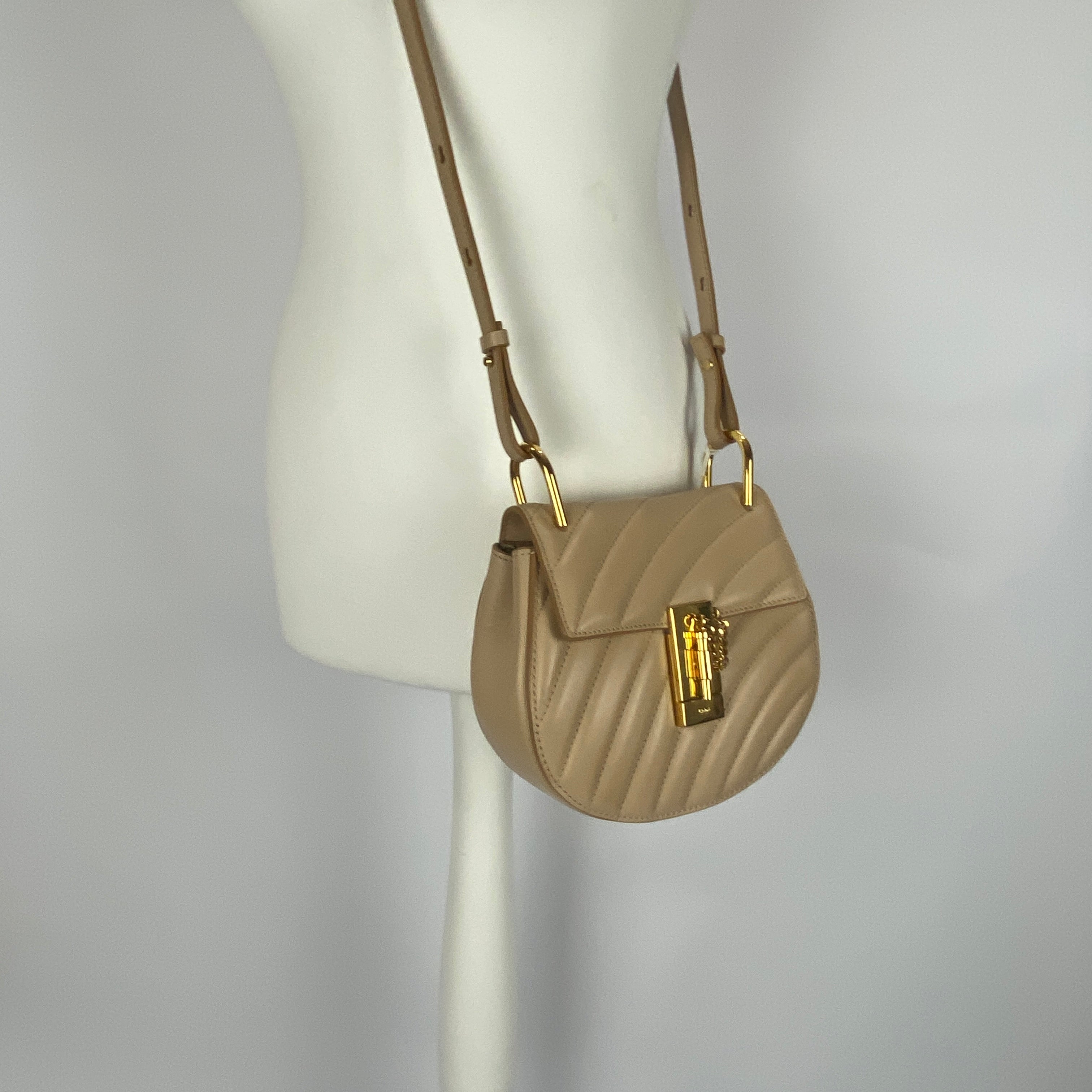 Chloe New £1400 Beige Leather Drew Bijou Bag