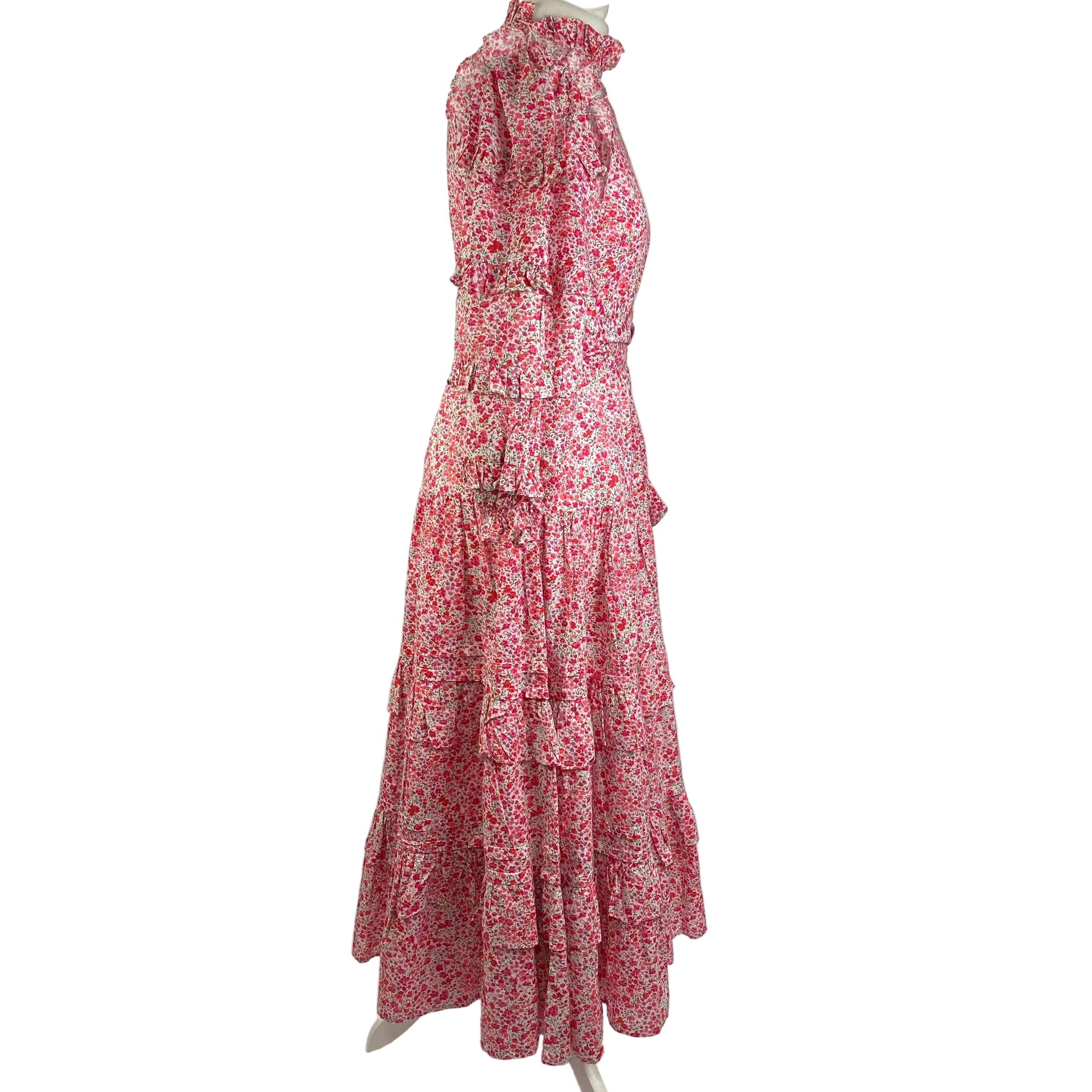 Seraphina New Pink Ditzy Floral Cotton Maxi Dress S