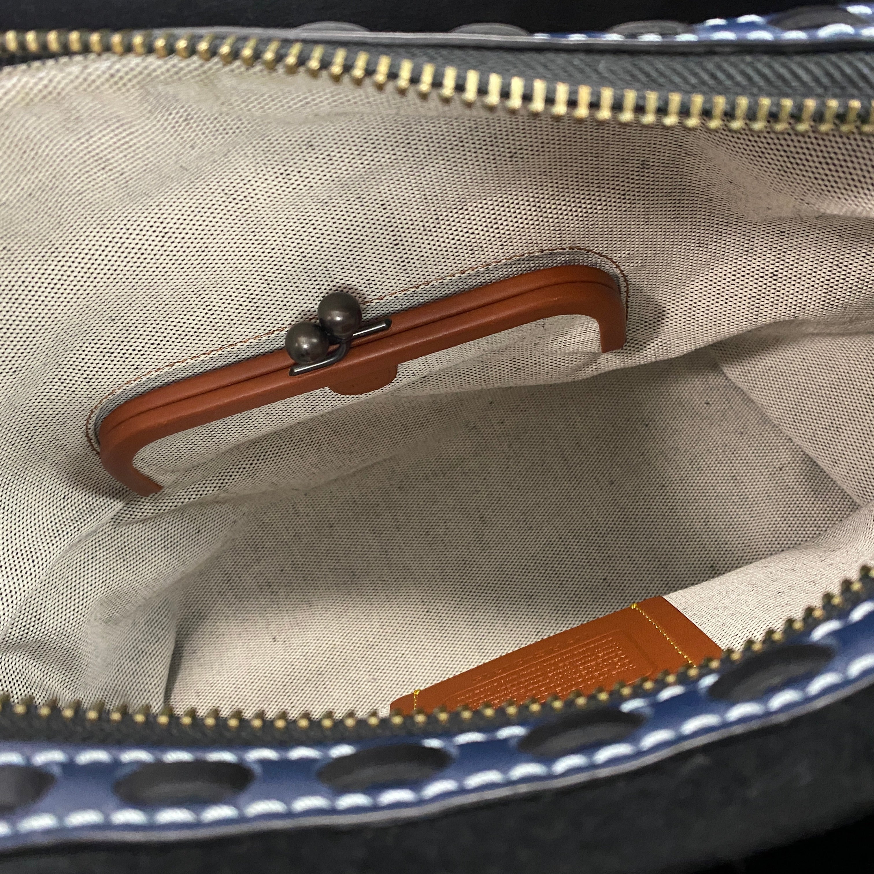 Coach 1941 New £795 Prussian Blue Rogue 31 Whipstitch Tote Bag