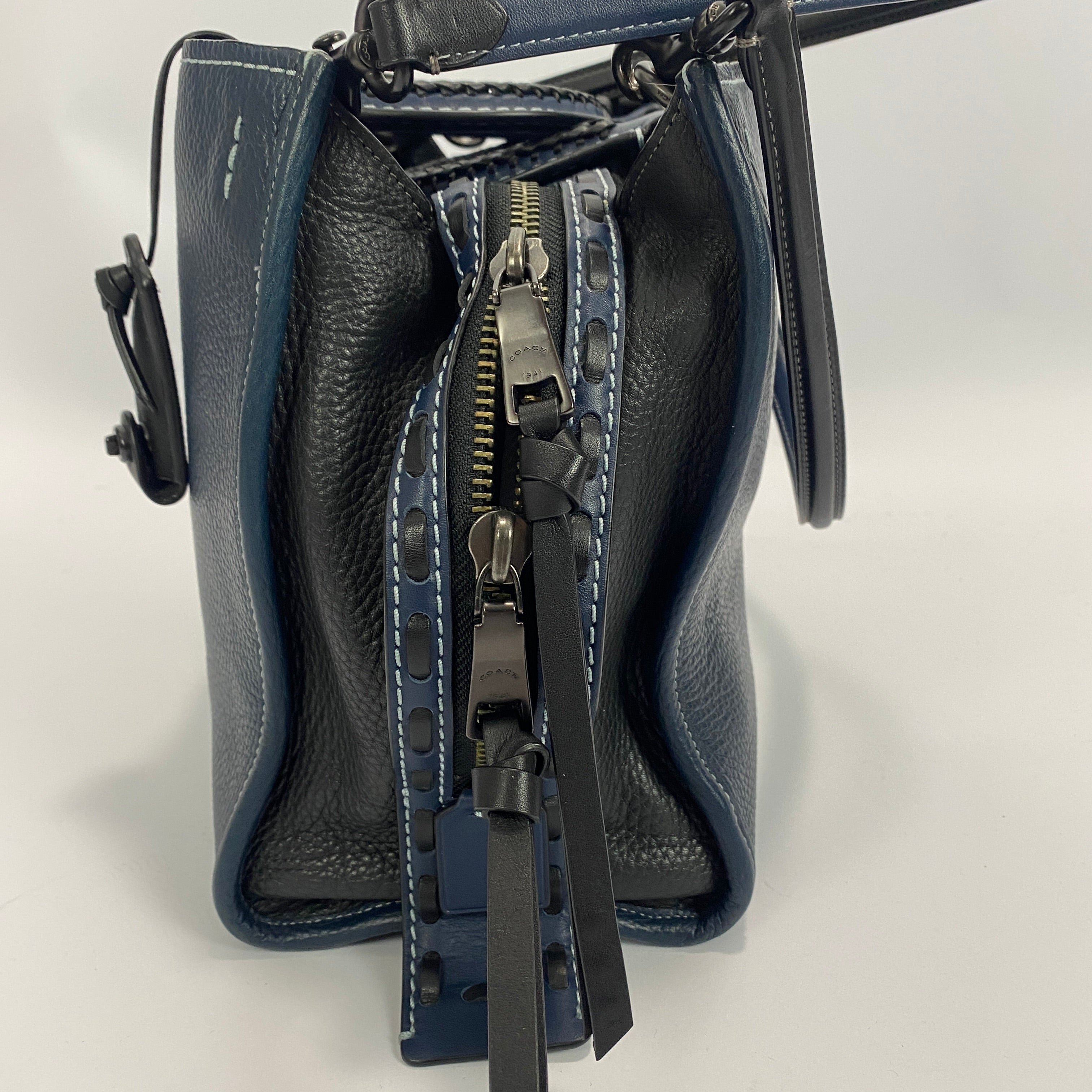 Coach 1941 New £795 Prussian Blue Rogue 31 Whipstitch Tote Bag