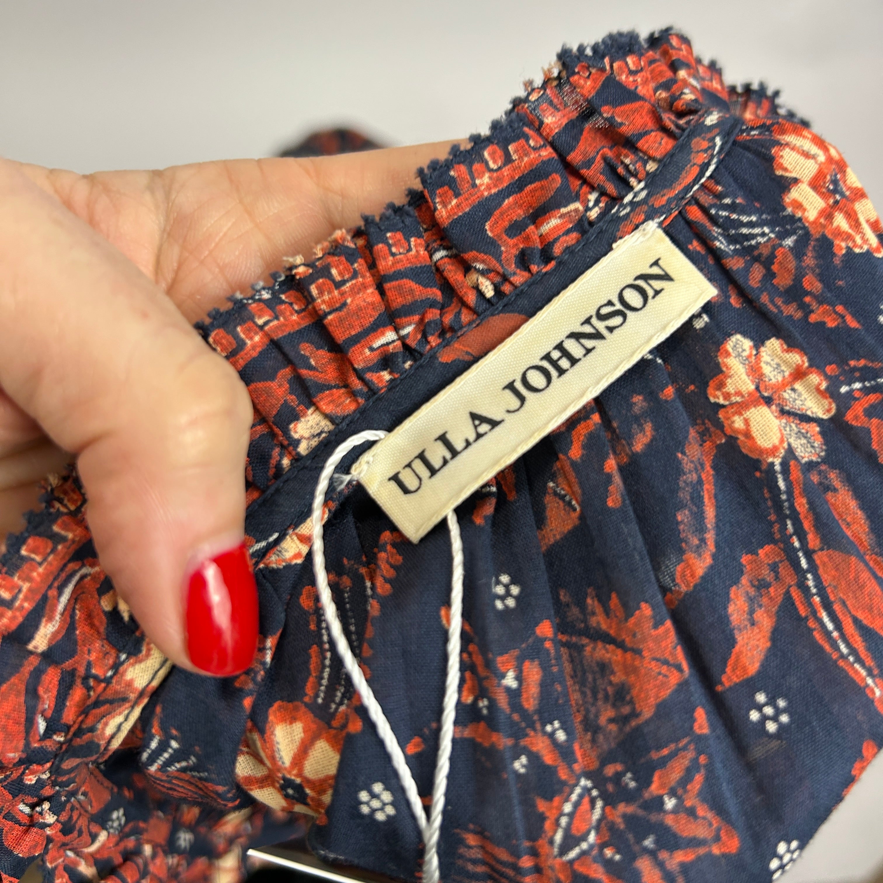 Ulla Johnson New Navy & Terracotta Batik Cotton Dress XS
