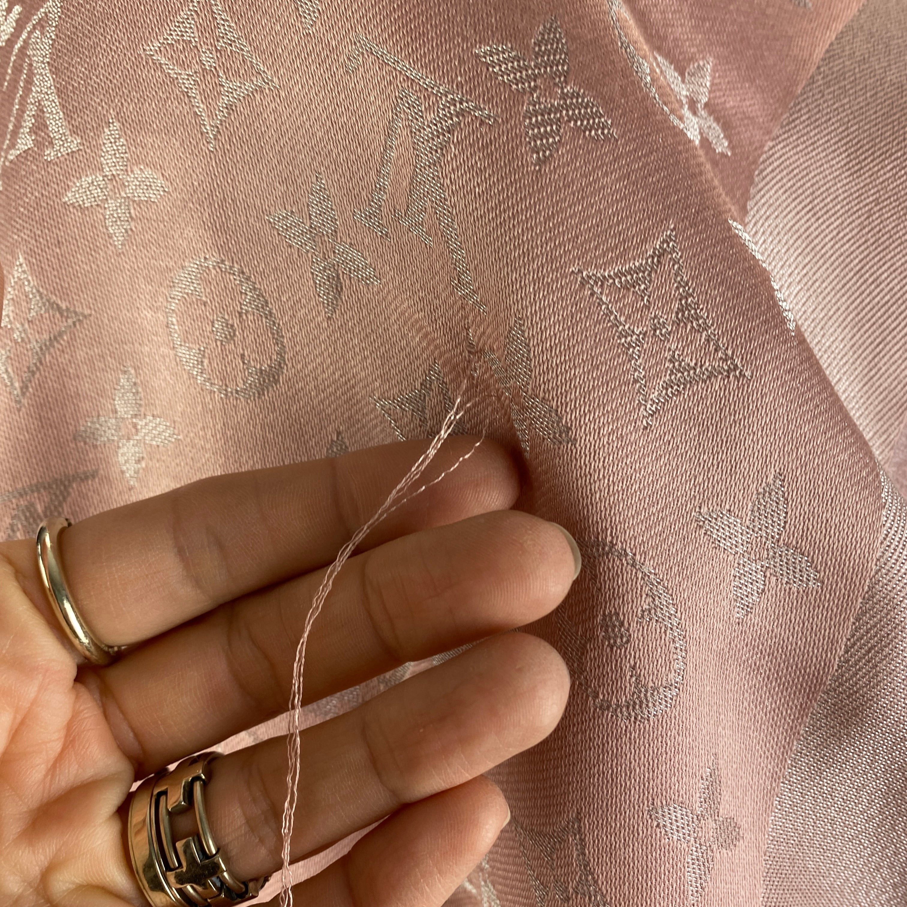 Louis Vuitton £475 Metallic Baby Pink Monogram Shawl
