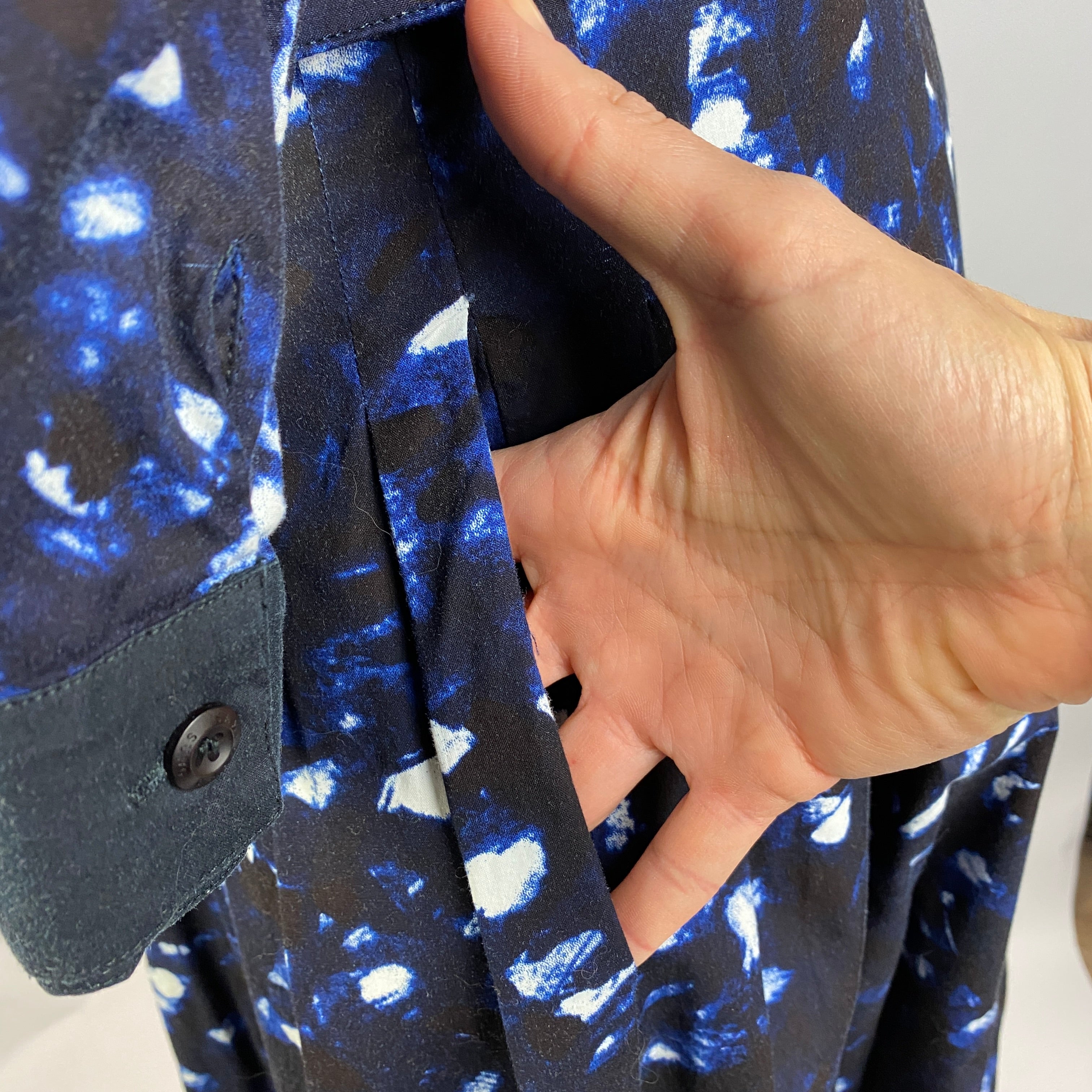 Samantha Sung £811 Navy Tie Dye Terry Shirt Dress XL