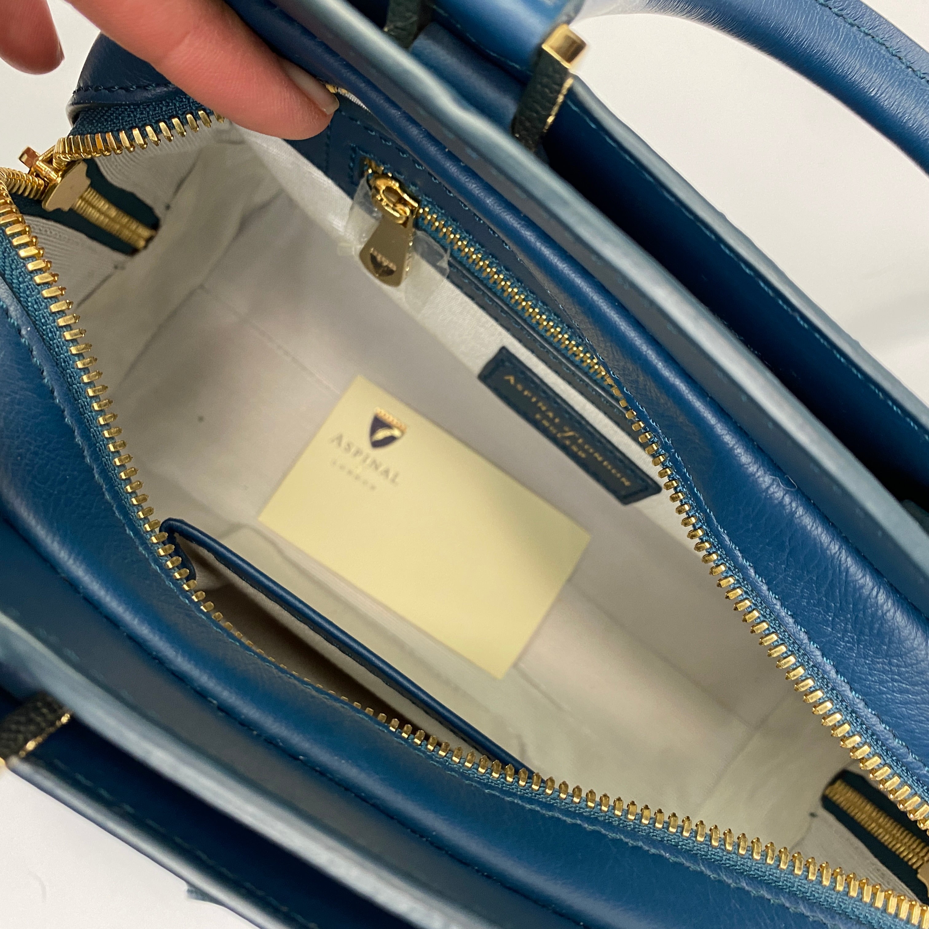 Aspinal of London New Teal Mini Hepburn Shoulderbag
