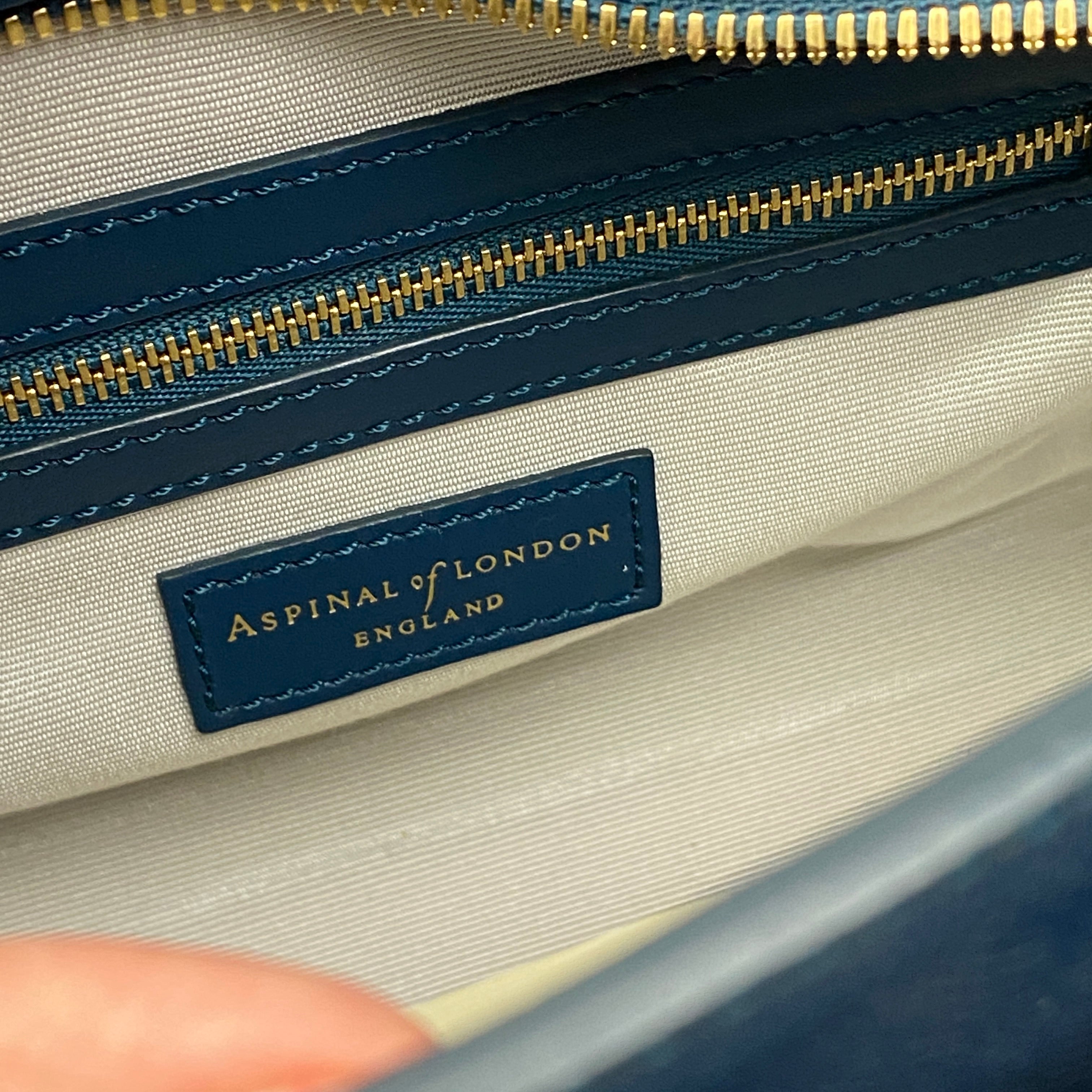 Aspinal of London New Teal Mini Hepburn Shoulderbag