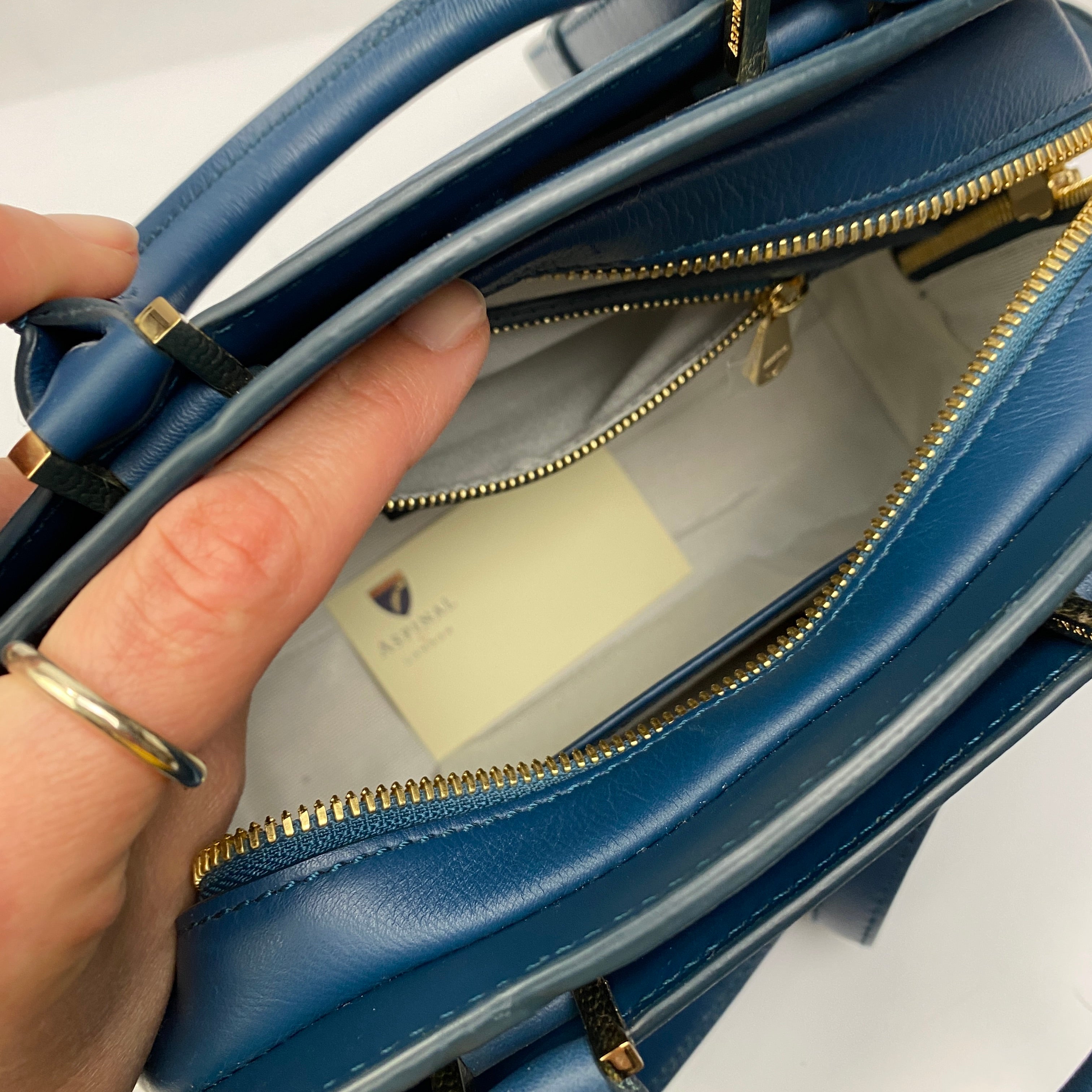 Aspinal of London New Teal Mini Hepburn Shoulderbag