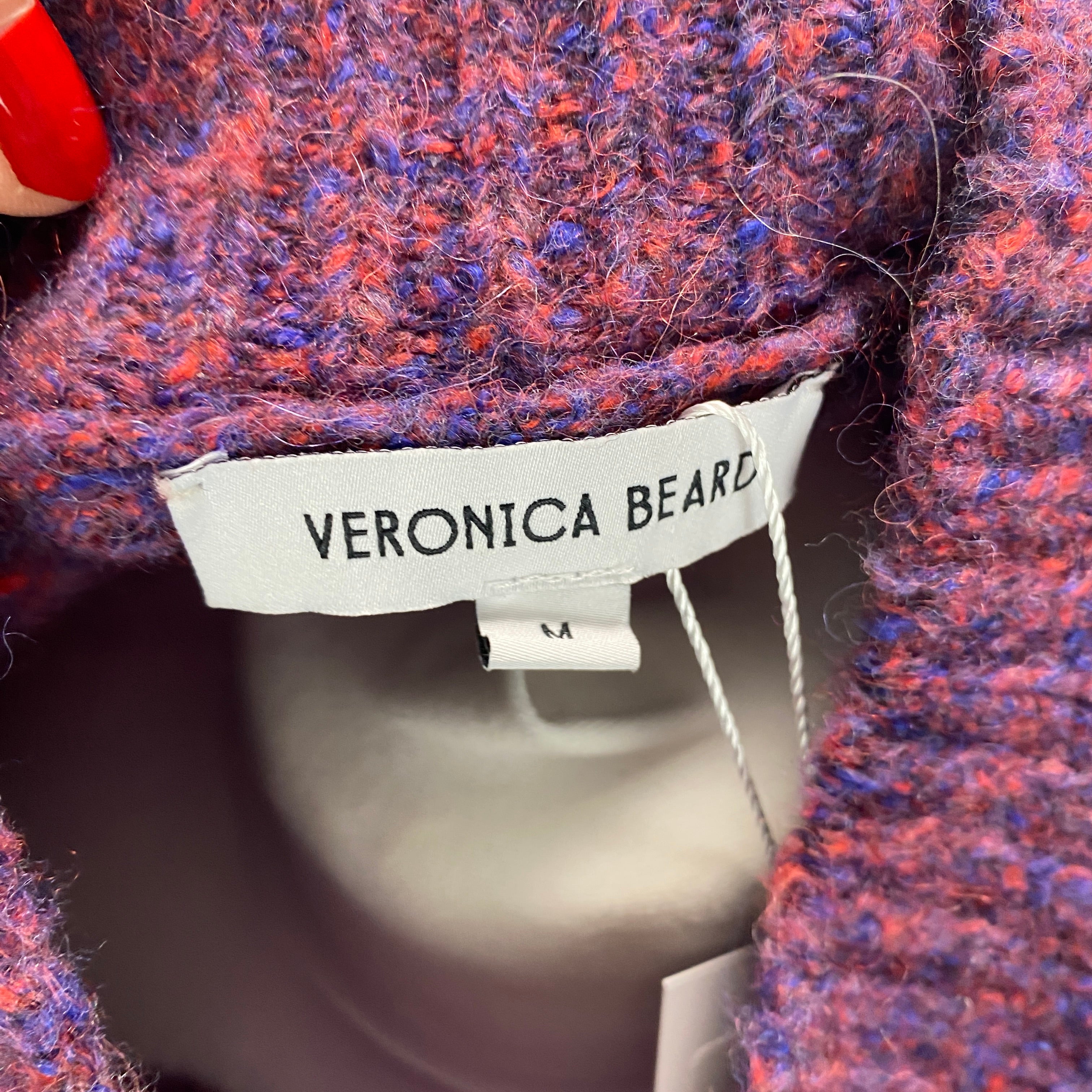 Veronica Beard New £339 Plum Melange Cotton & Alpaca Sweater M
