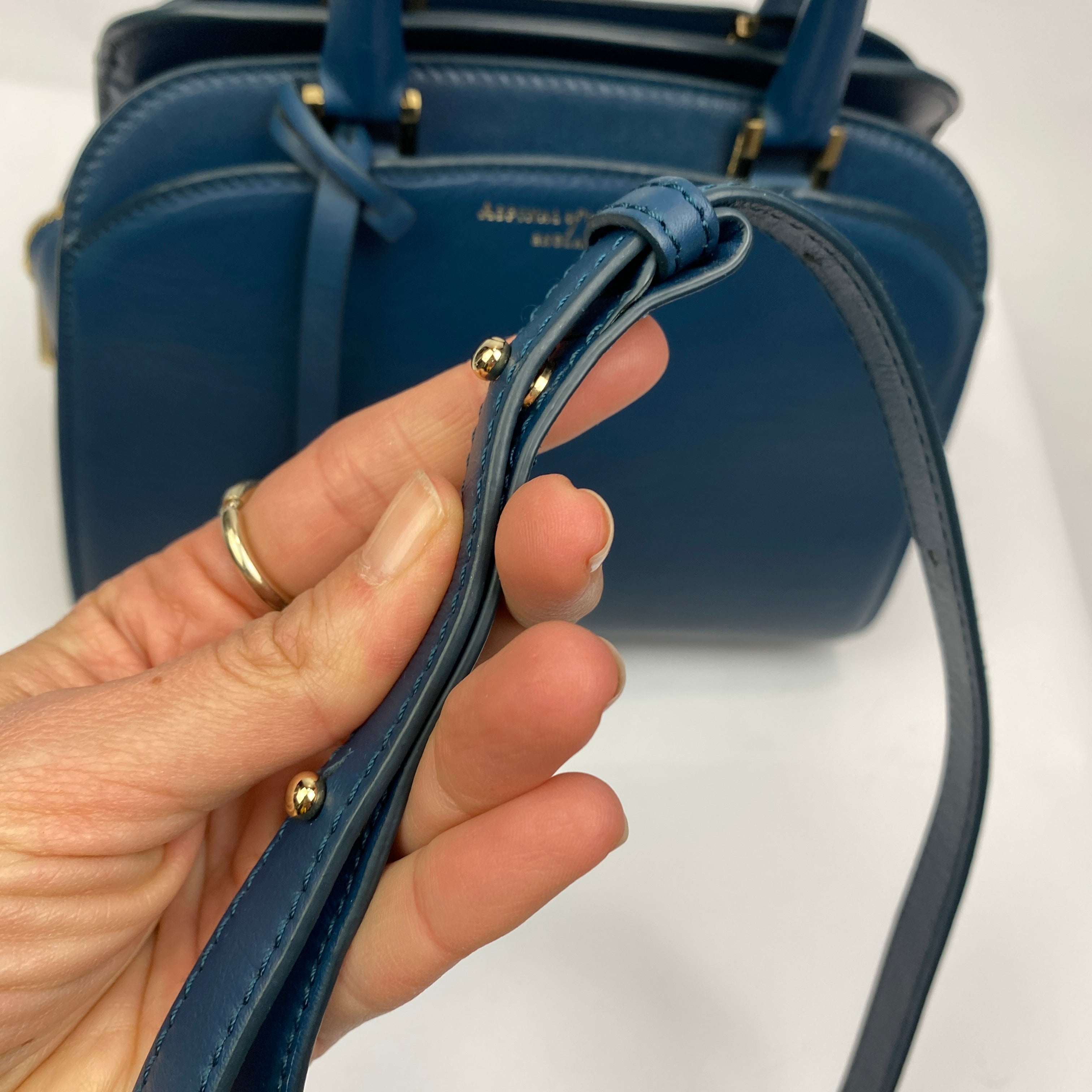 Aspinal of London New Teal Mini Hepburn Shoulderbag
