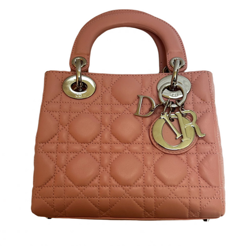 Christian Dior £4200 Baby Pink Cannage Lady Dior Mini Bag