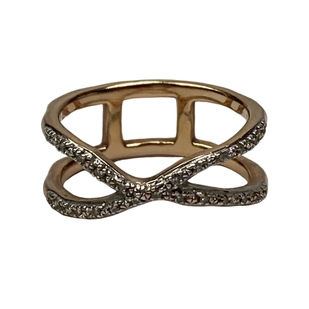Monica Vinader £299 Rose Gold Riva Wave Cross Ring