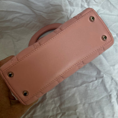 Christian Dior £4200 Baby Pink Cannage Lady Dior Mini Bag