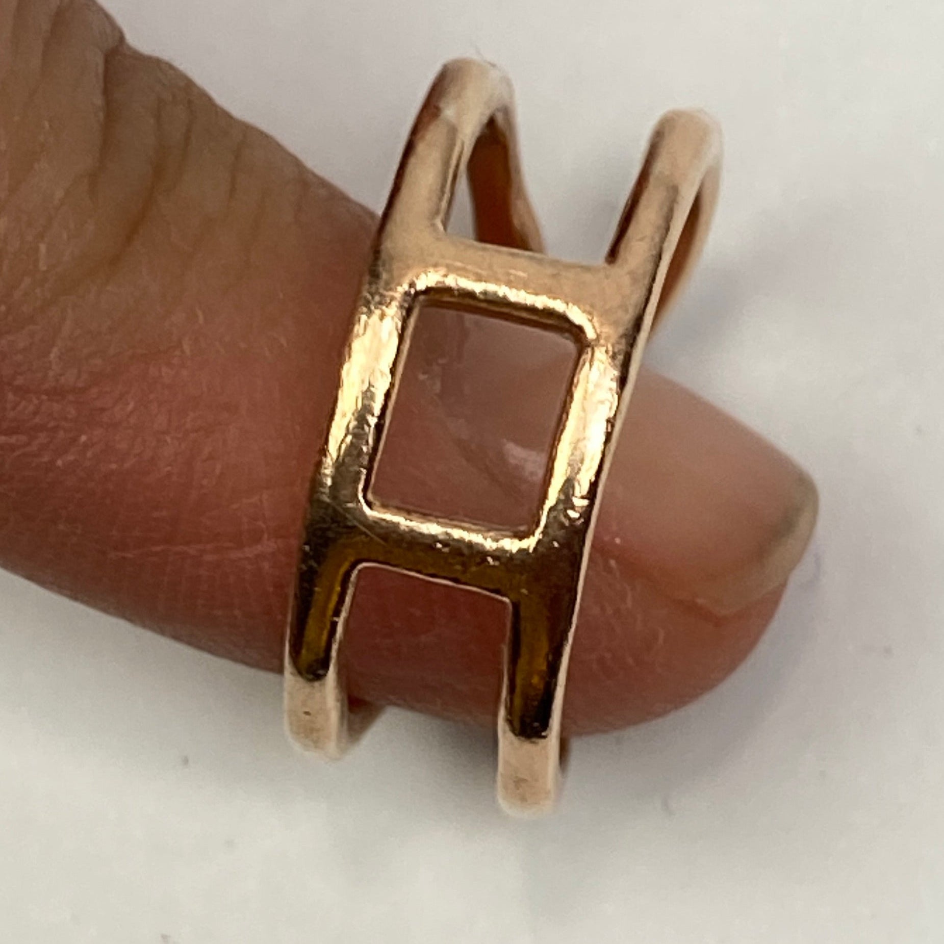 Monica Vinader £299 Rose Gold Riva Wave Cross Ring