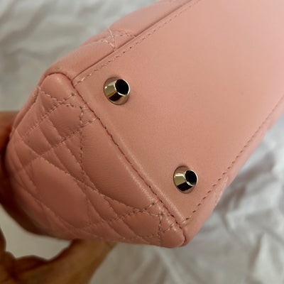 Christian Dior £4200 Baby Pink Cannage Lady Dior Mini Bag