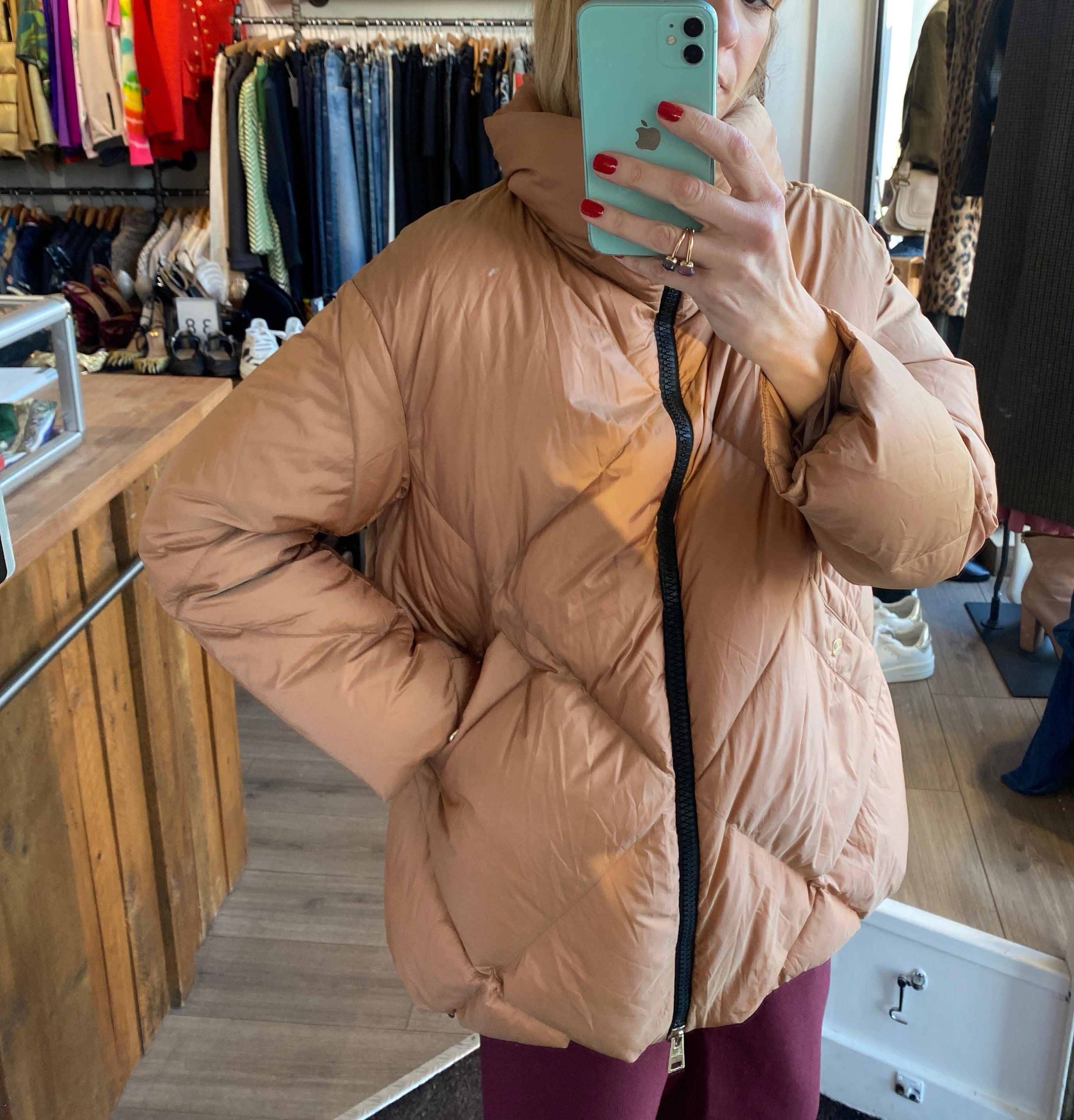 Herno £595 Copper Padded Down Coat L