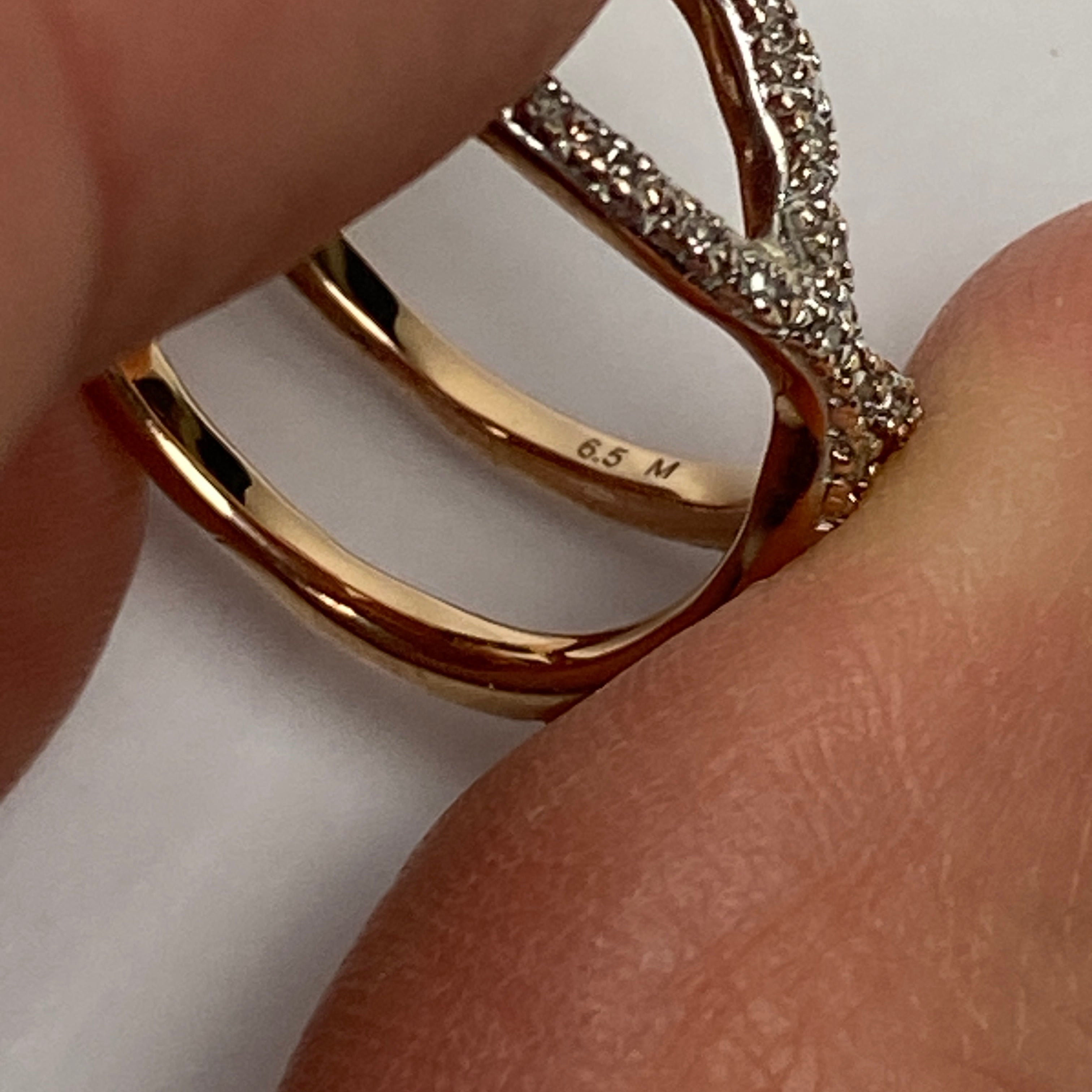 Monica Vinader £299 Rose Gold Vermeil Riva Wave Cross Ring