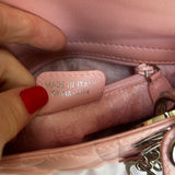 Christian Dior £4200 Baby Pink Cannage Lady Dior Mini Bag