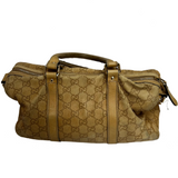 Gucci Sand GG Embossed Leather Small Boston Bag