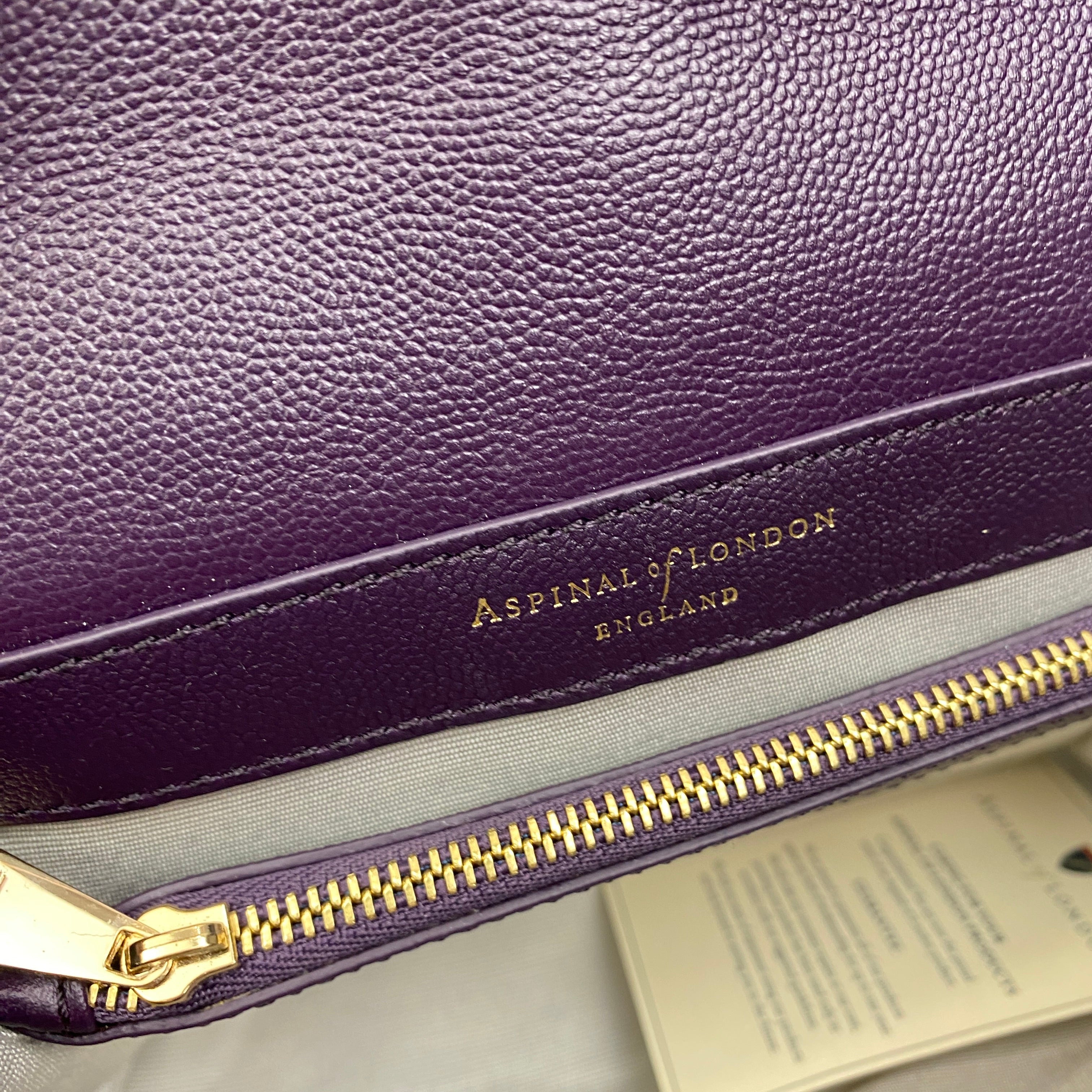 Aspinal of London New £495 Purple Medium Lottie Shoulderbag