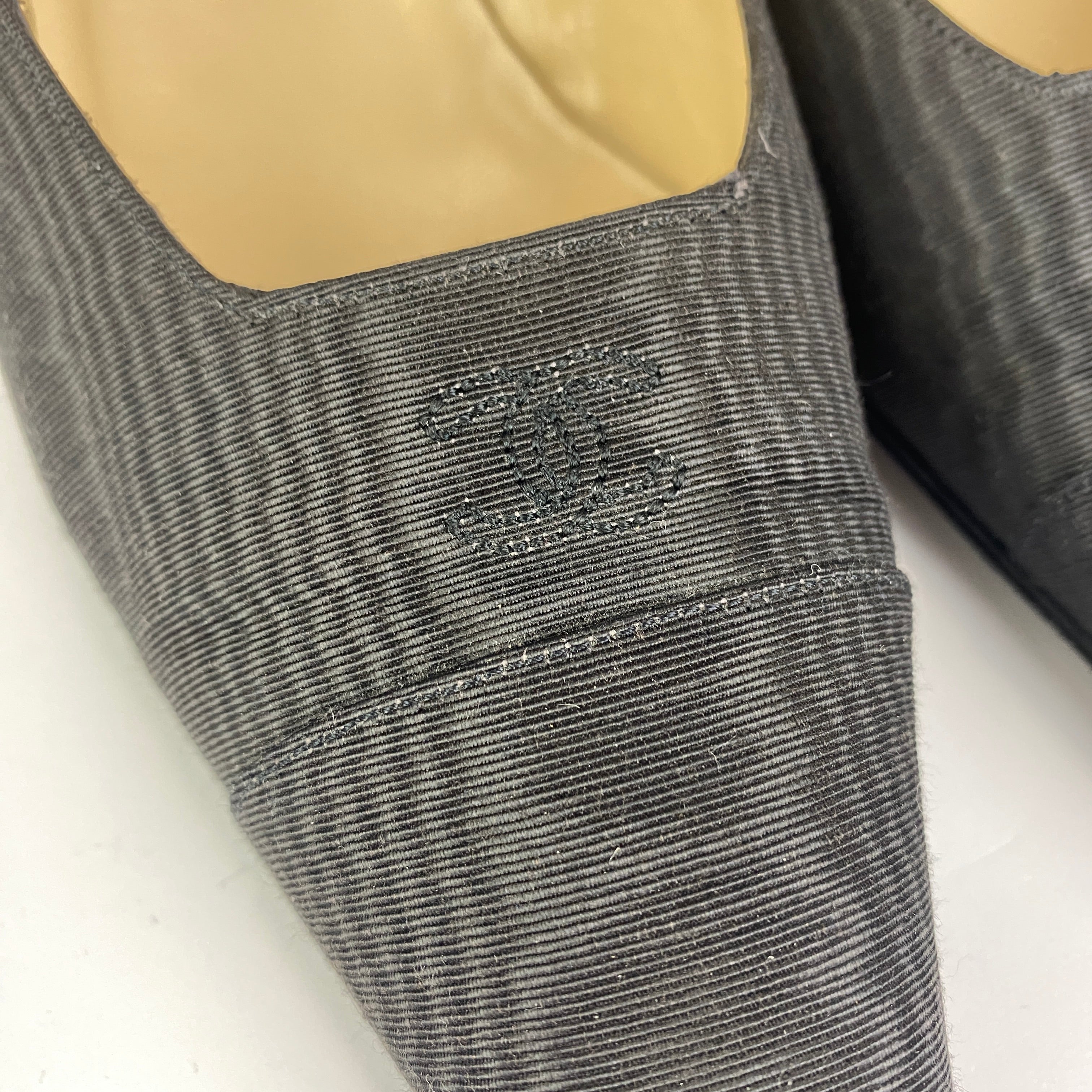 Chanel Black Satin Kitten Heel Court Shoes 37