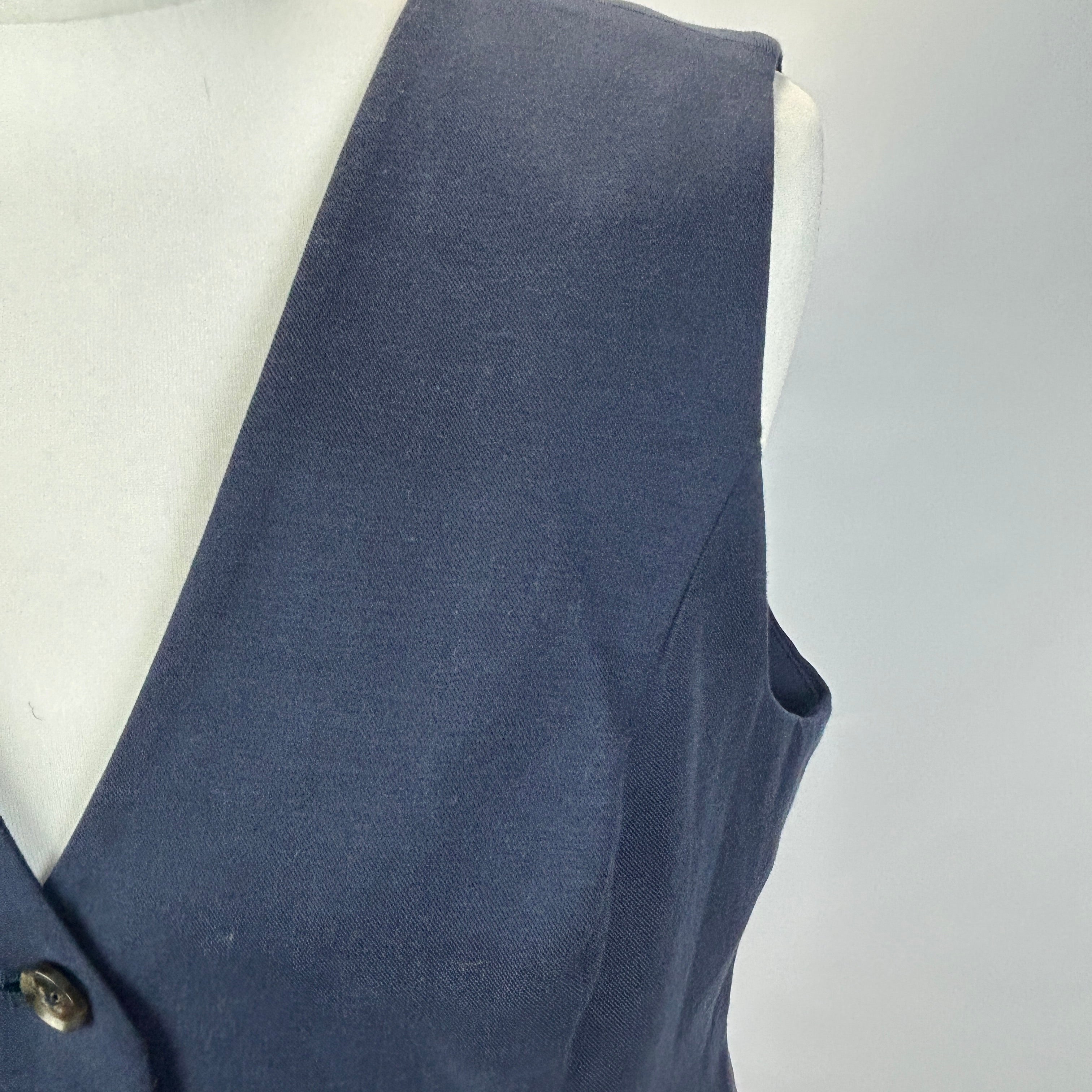 Paige New £280 French Navy Long Waistcoat M