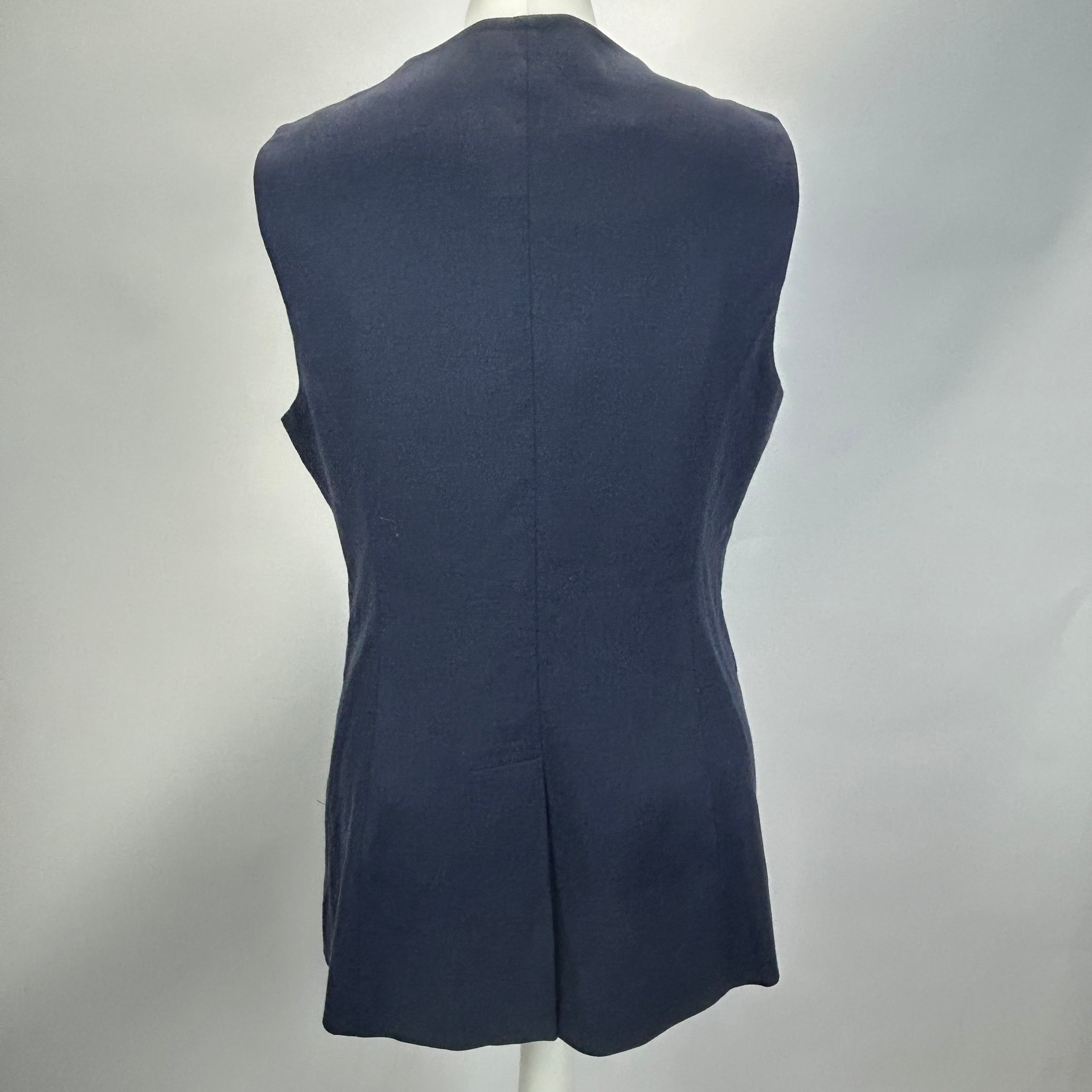Paige New £280 French Navy Long Waistcoat M