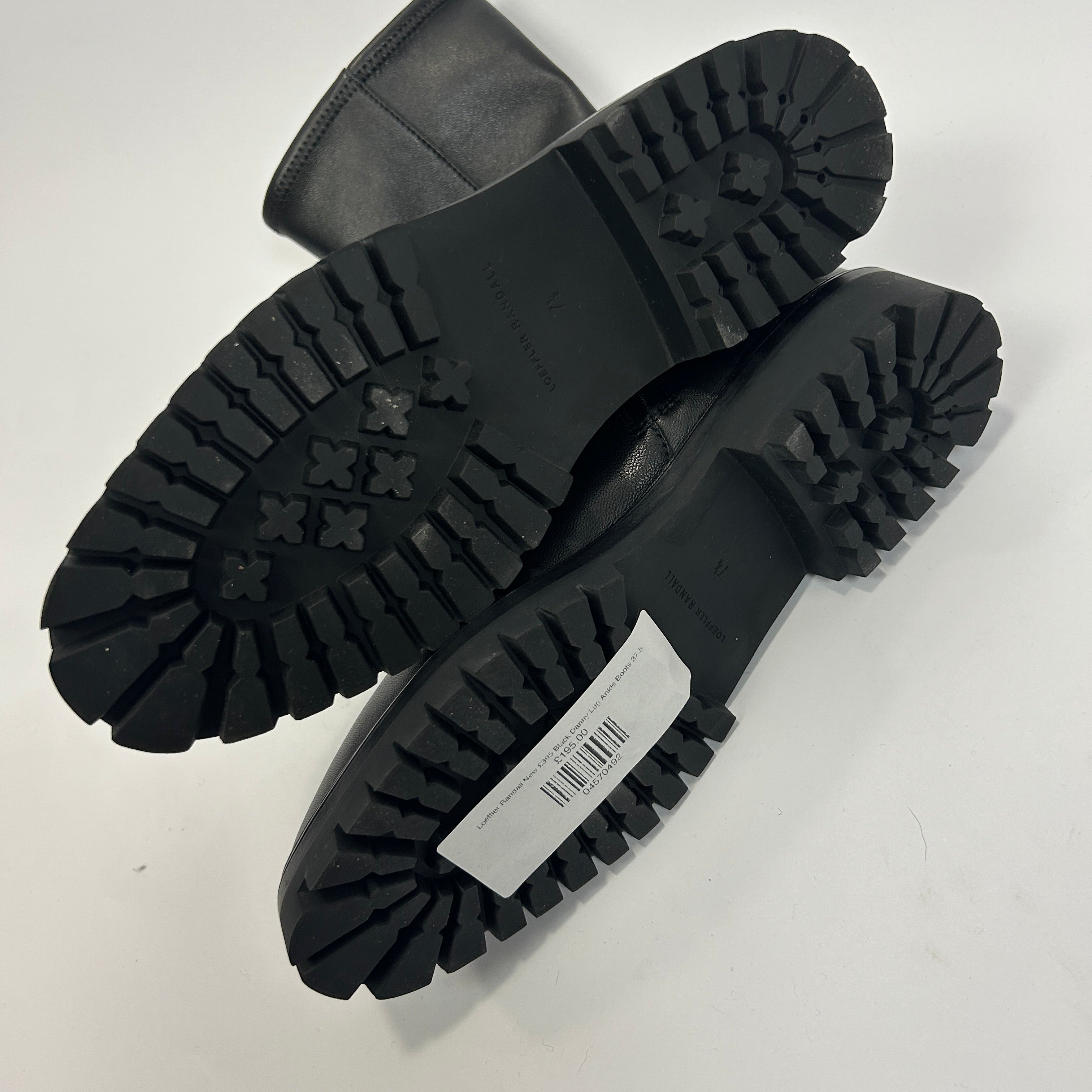 Loeffler Randall New £395 Black Danny Lug Ankle Boots 37.5