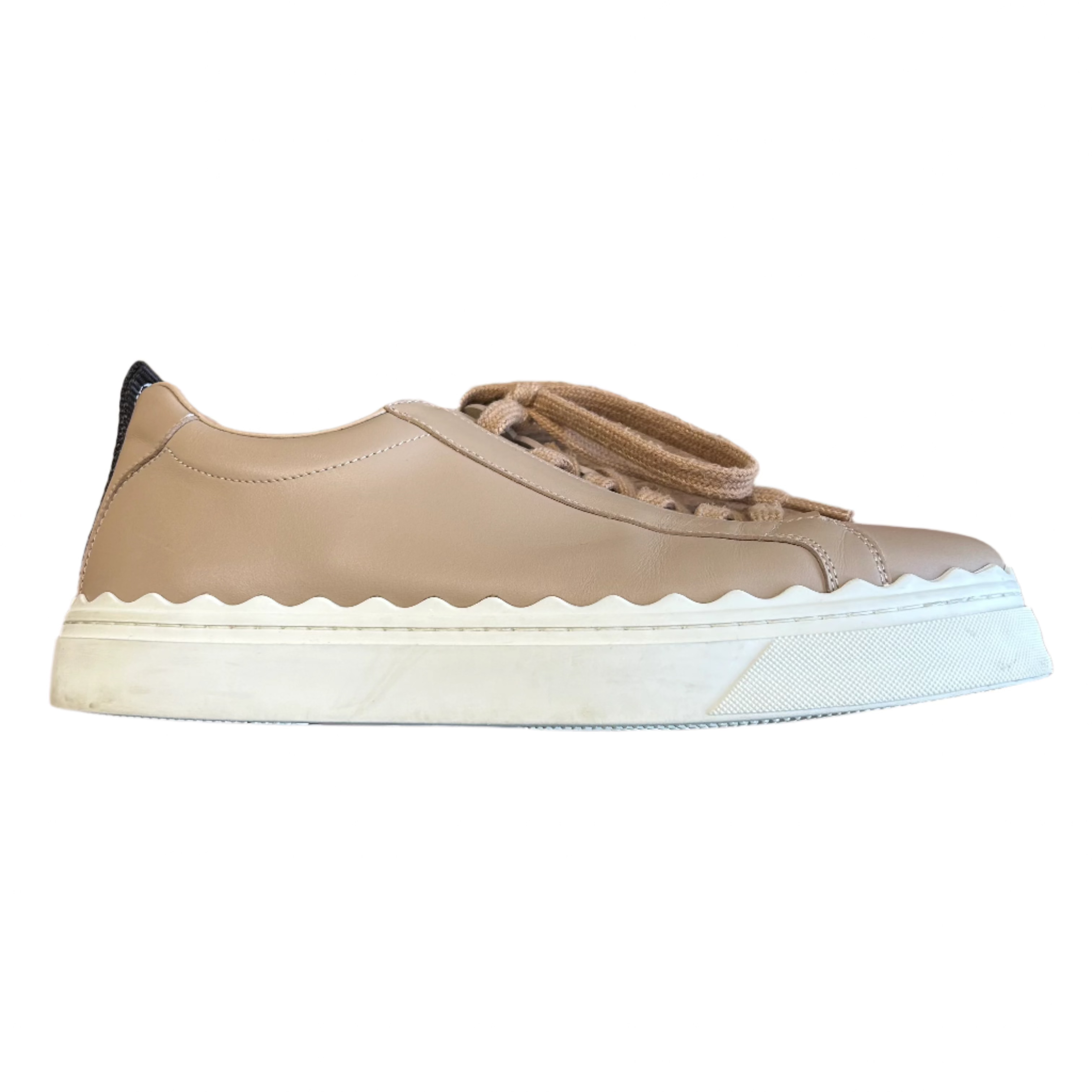 Chloe £450 Pale Coffee Leather Lauren Trainers 41