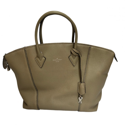 Louis Vuitton Putty Pebbled Calfskin Top Handle Tote Bag