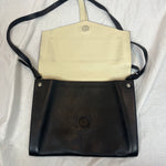 Isabel Marant Black & Cream Textured Leather Shoulder Bag
