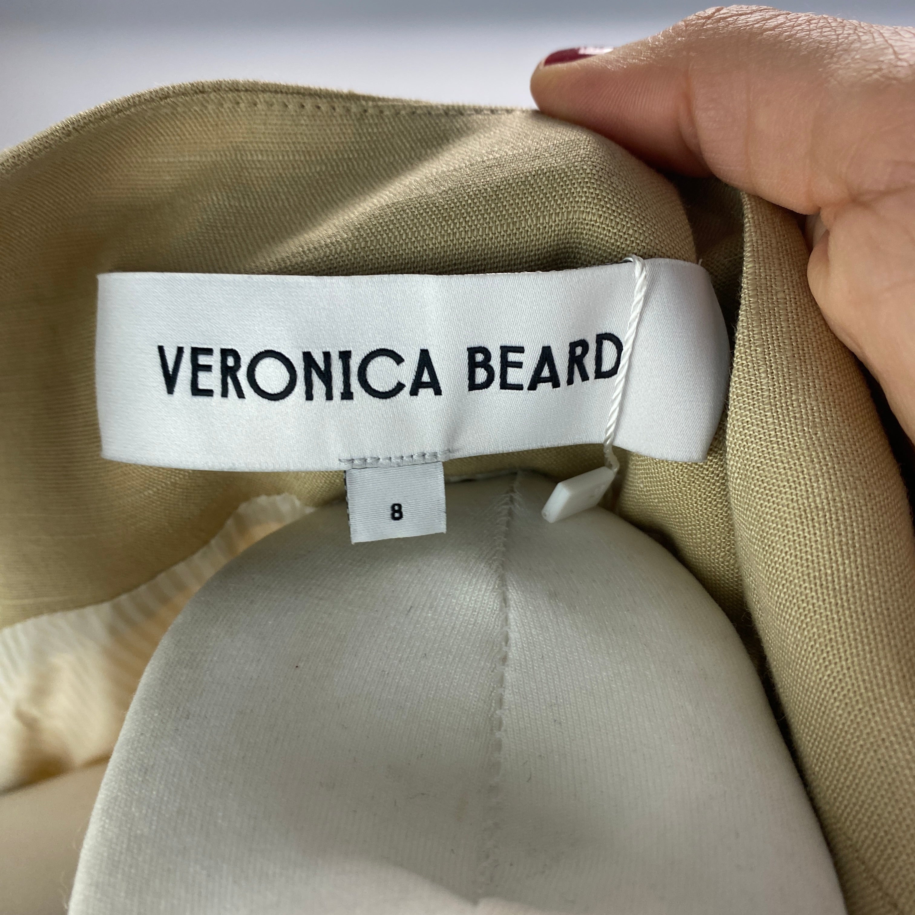 Veronica Beard New £420 Beige Linen Waistcoat M