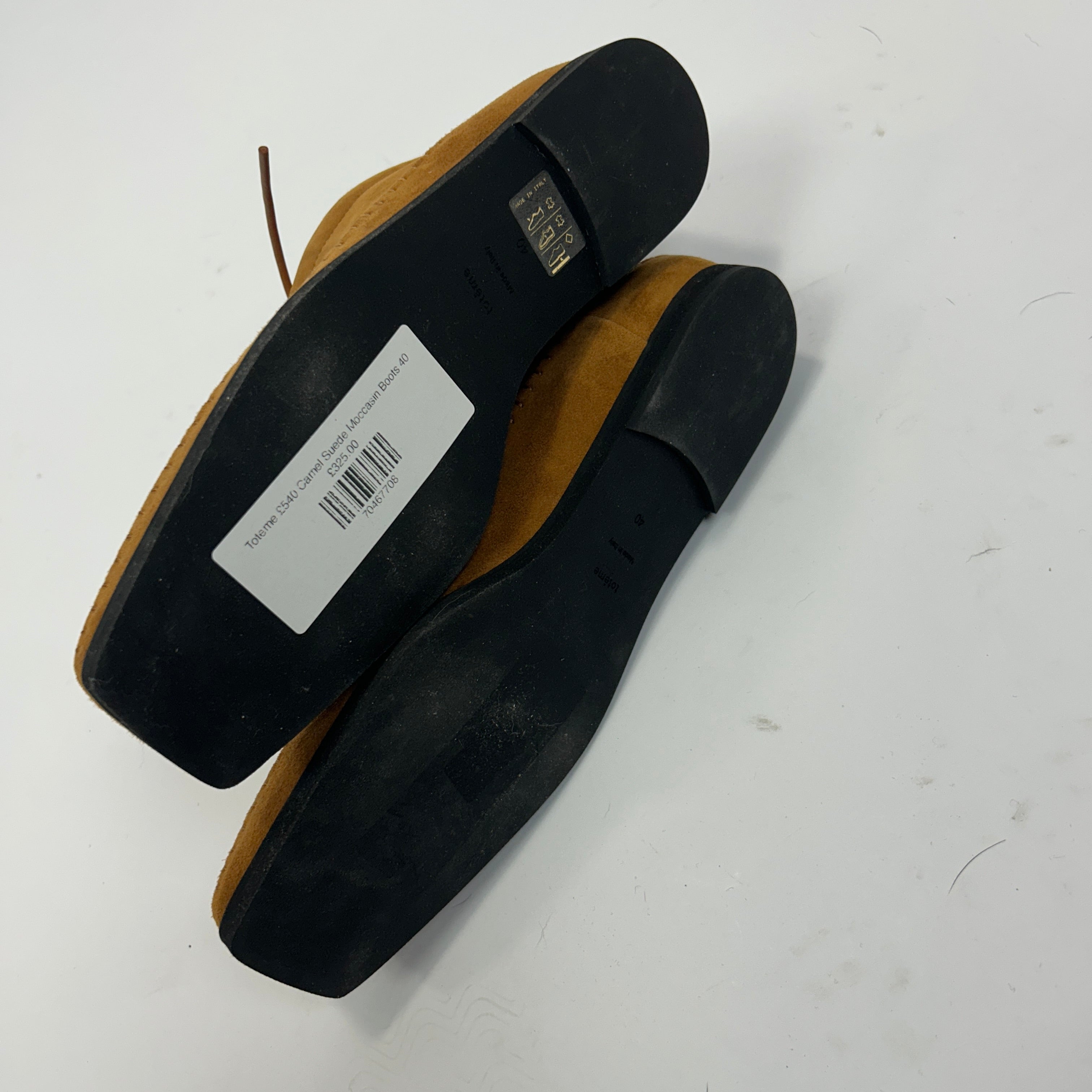 Toteme £540 Camel Suede Moccasin Boots 40
