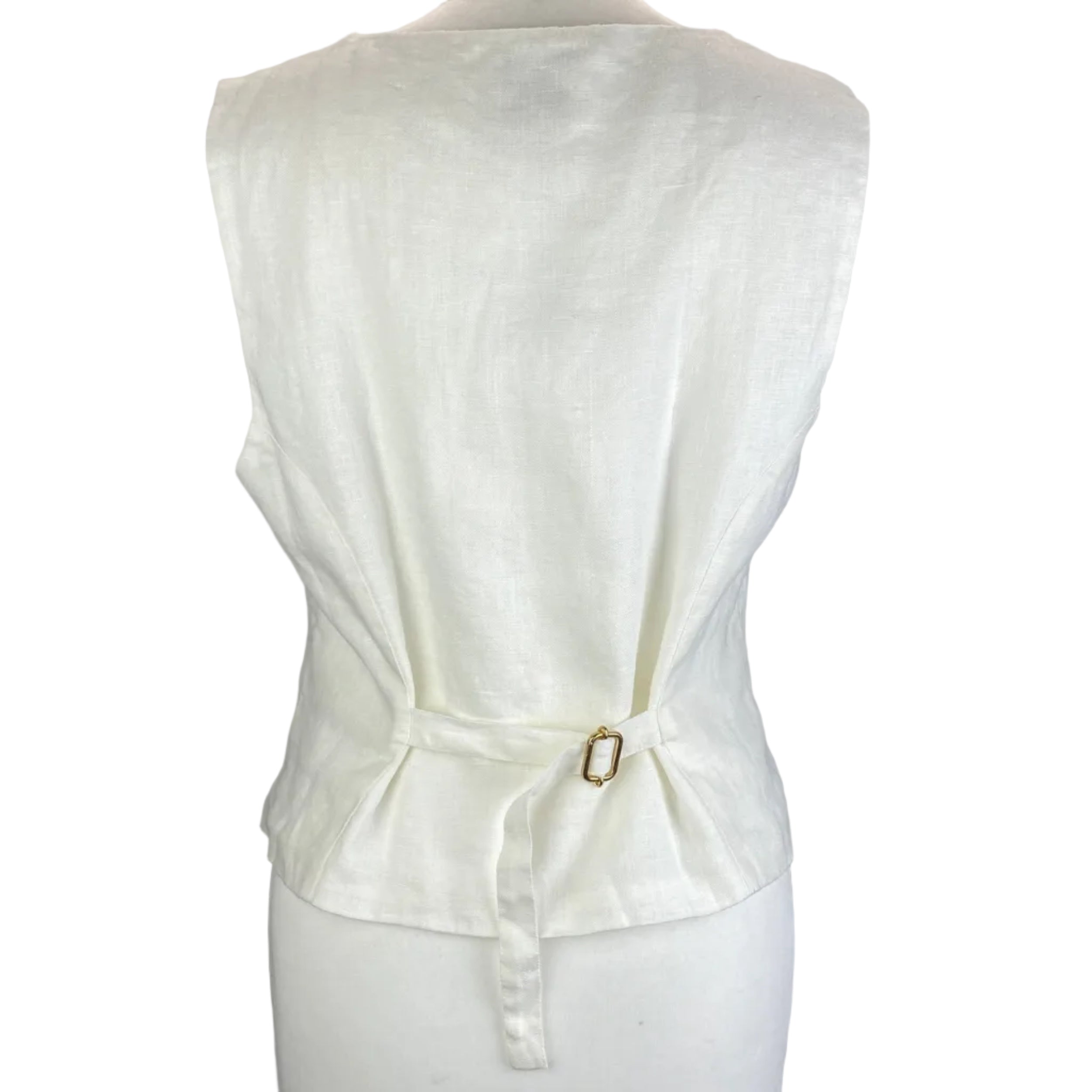 Posse New White Linen Waistcoat L
