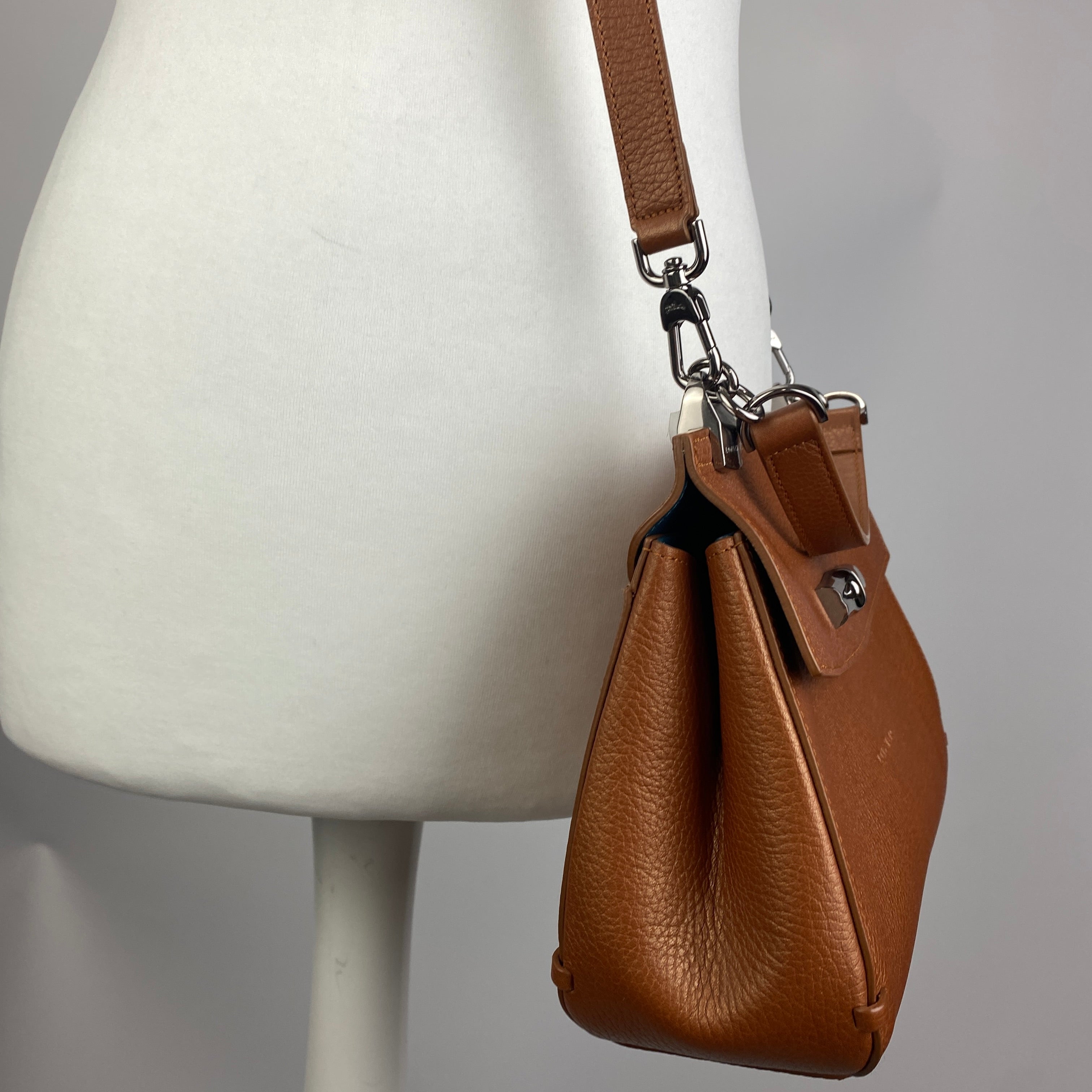 Longchamp New Madeleine Brown Leather Shoulder Bag