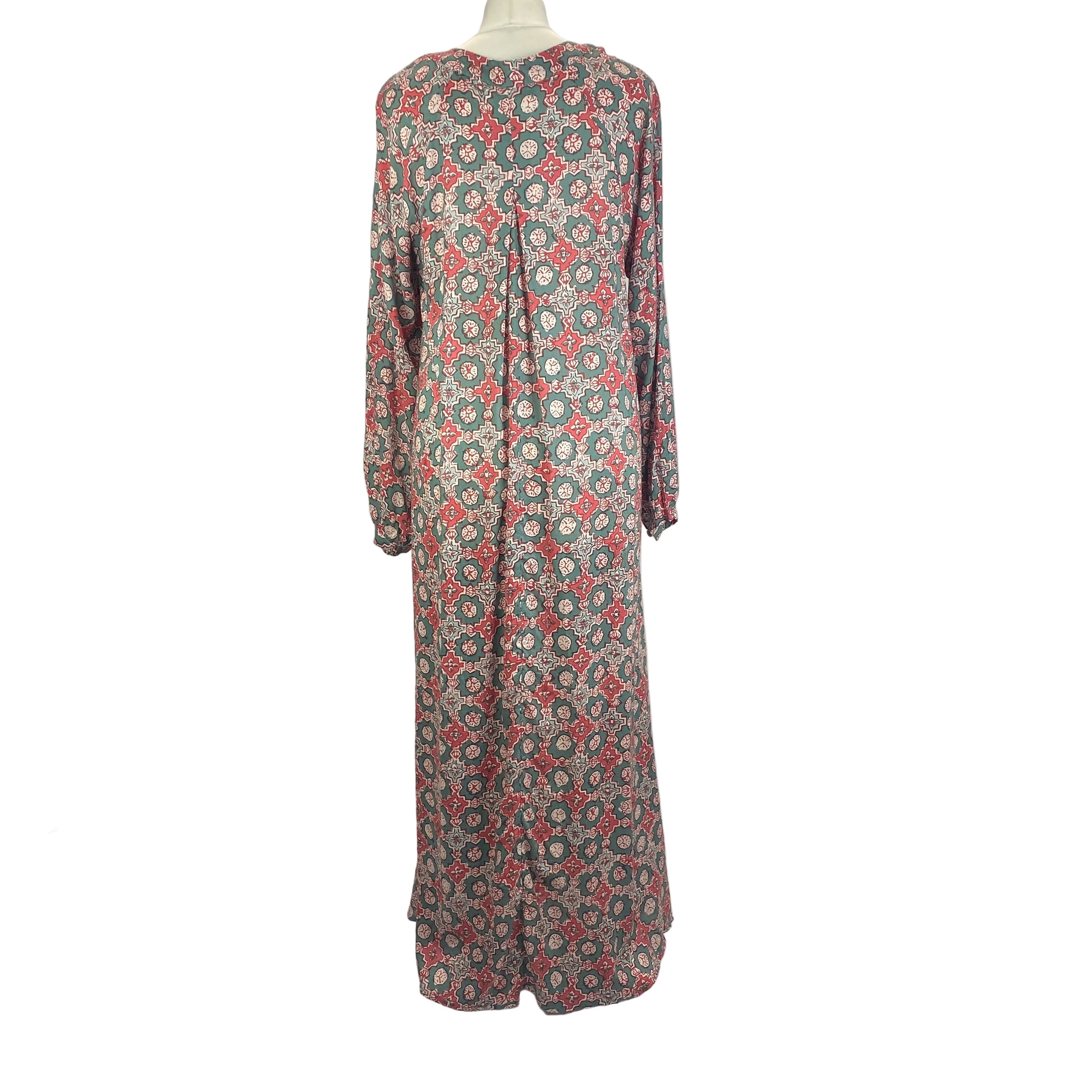Natalie Martin New £245 Coral Teal Maxi Dress M